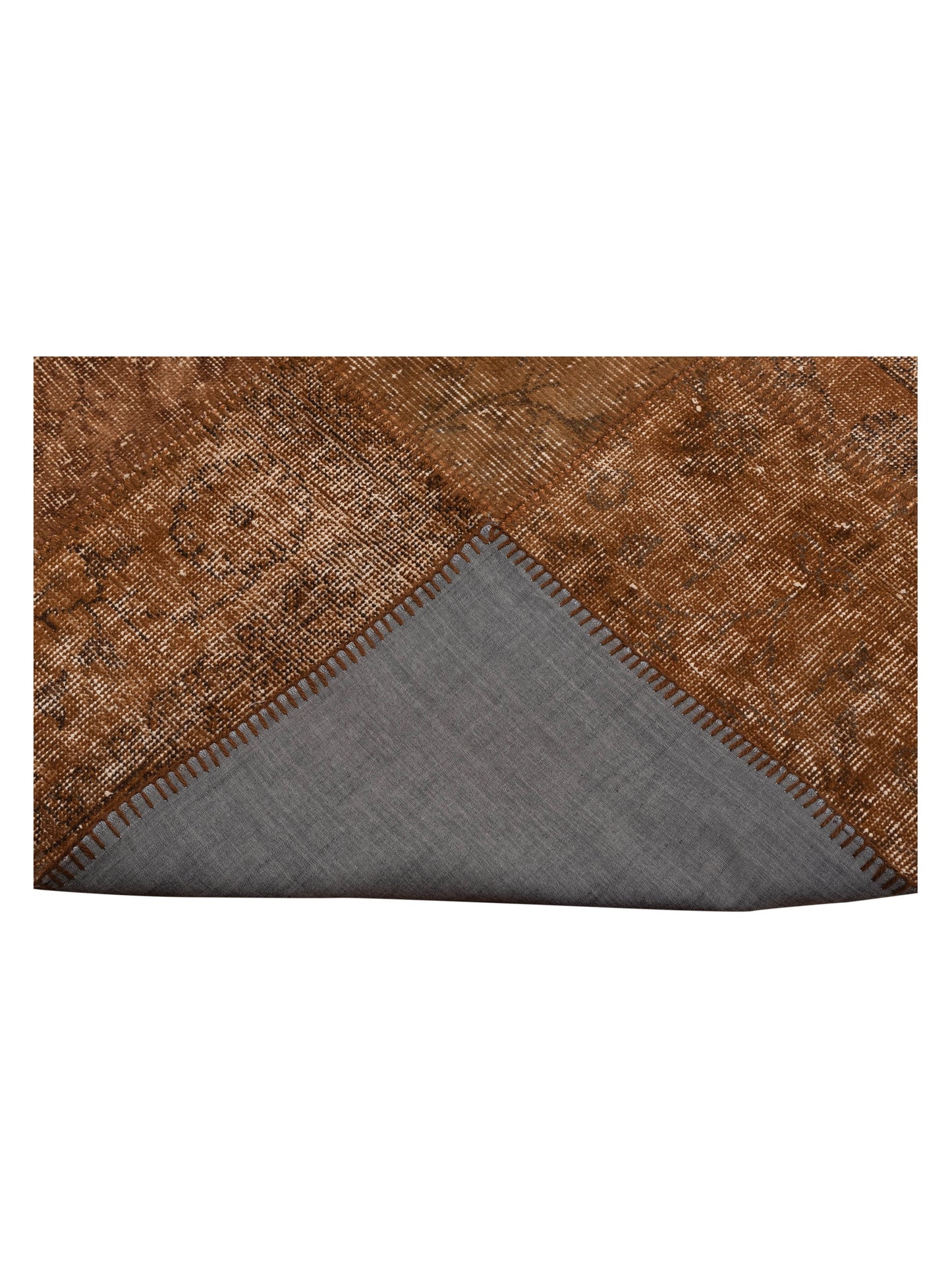 Patchwork Brown 9.10x13.1 Hand Knotted Rug