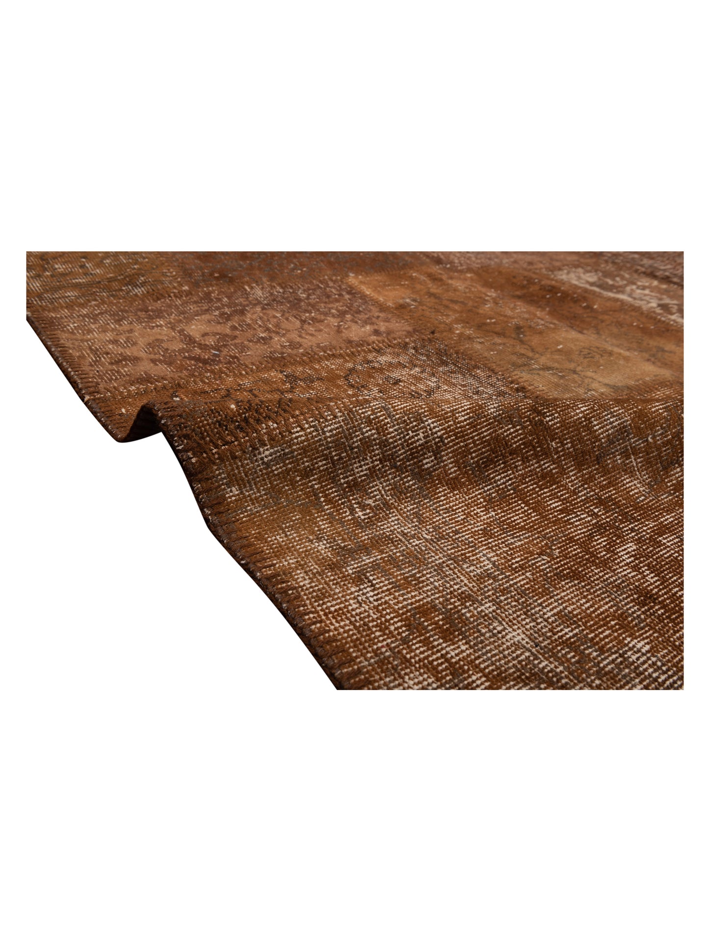 Patchwork Brown 9.10x13.1 Hand Knotted Rug