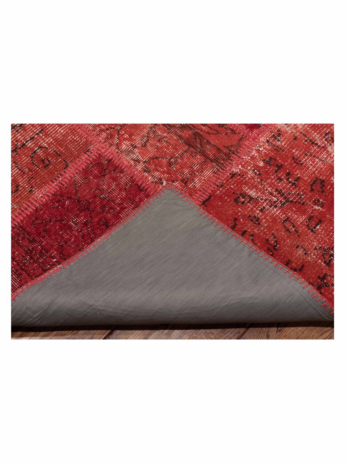 Patchwork Red 9x12 Hand Knotted Rug