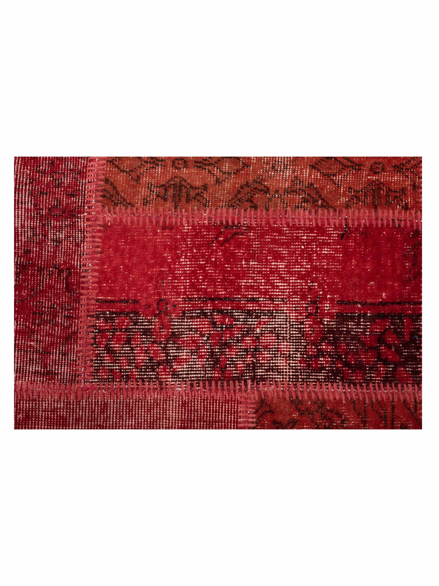 Patchwork Red 9x12 Hand Knotted Rug