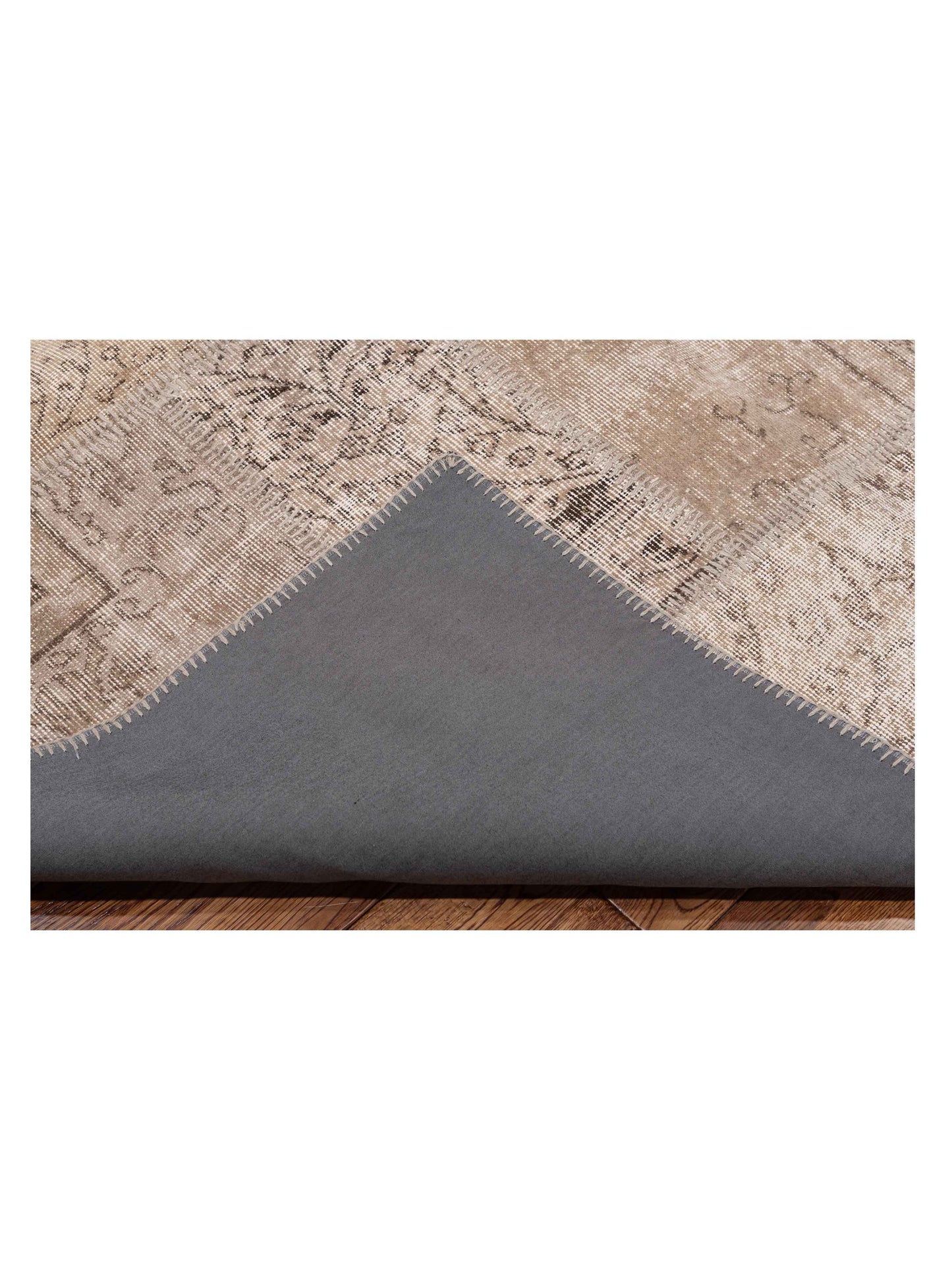 Patchwork Beige 9x12 Hand Knotted Rug