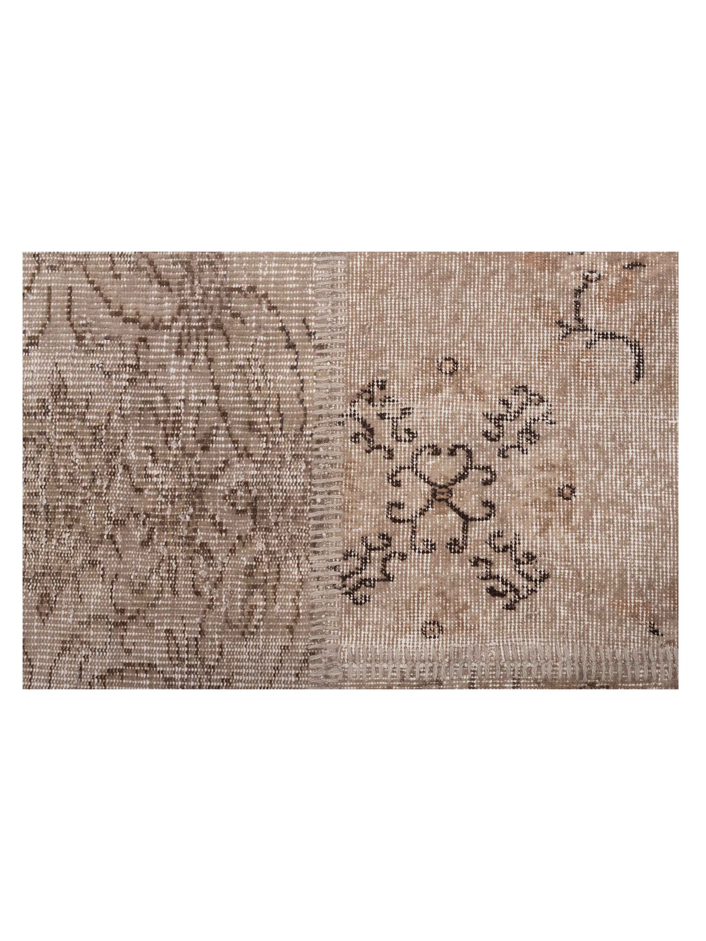 Patchwork Beige 9x12 Hand Knotted Rug