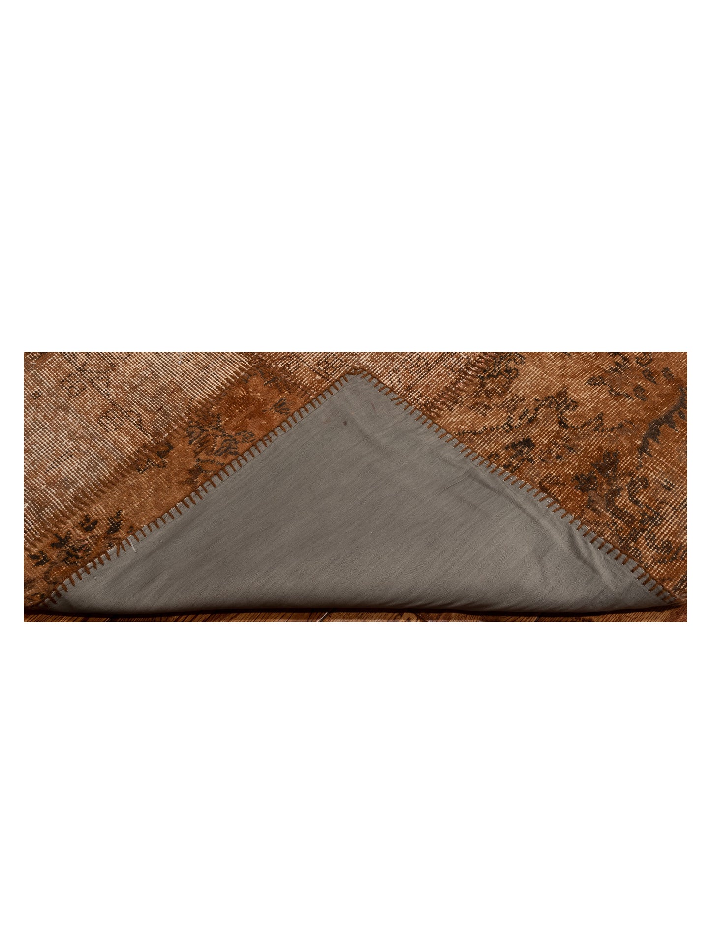 Patchwork Brown 9x12 Hand Knotted Rug