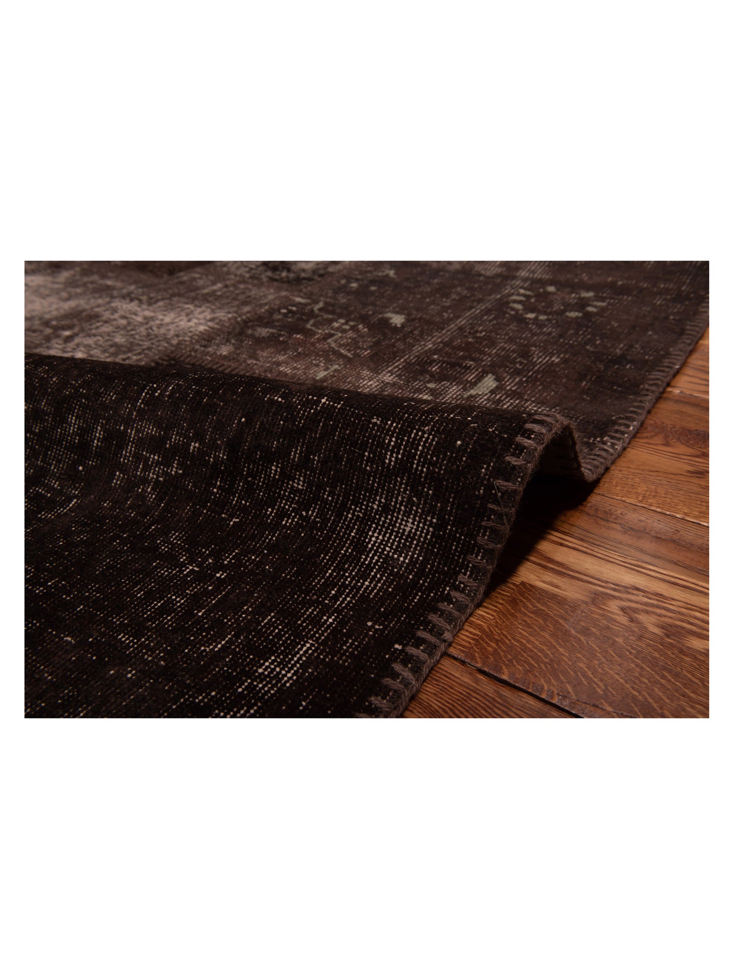 Patchwork Dark Brown 9.1x12 Hand Knotted Rug