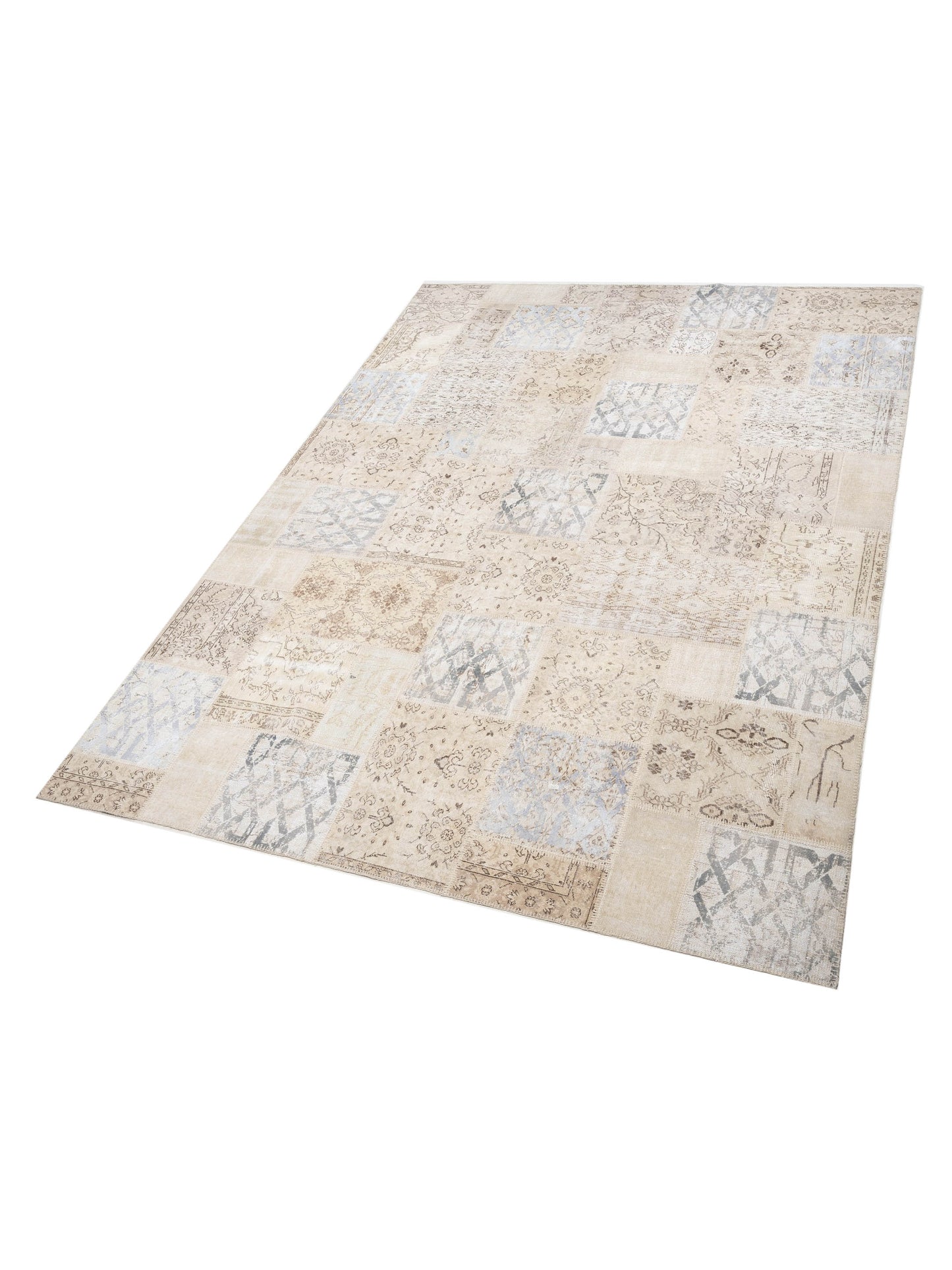 Patchwork Natural 9.10x13.2 Hand Knotted Rug