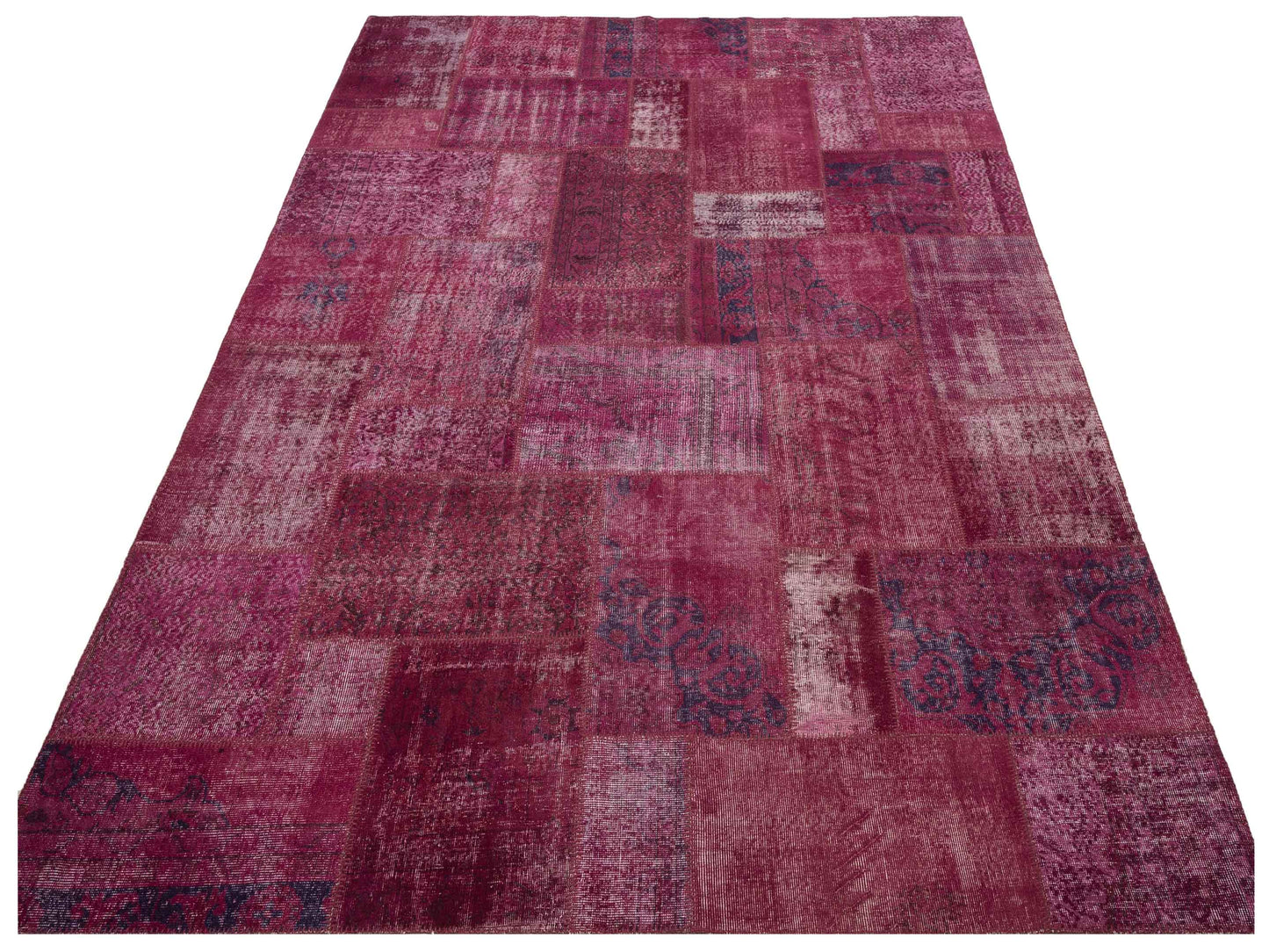 Patchwork Pink 9x12 Hand Knotted Rug