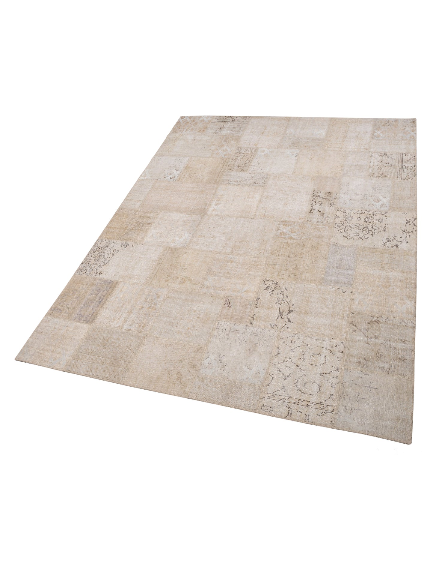 Patchwork Natural 9.10x13.1 Hand Knotted Rug