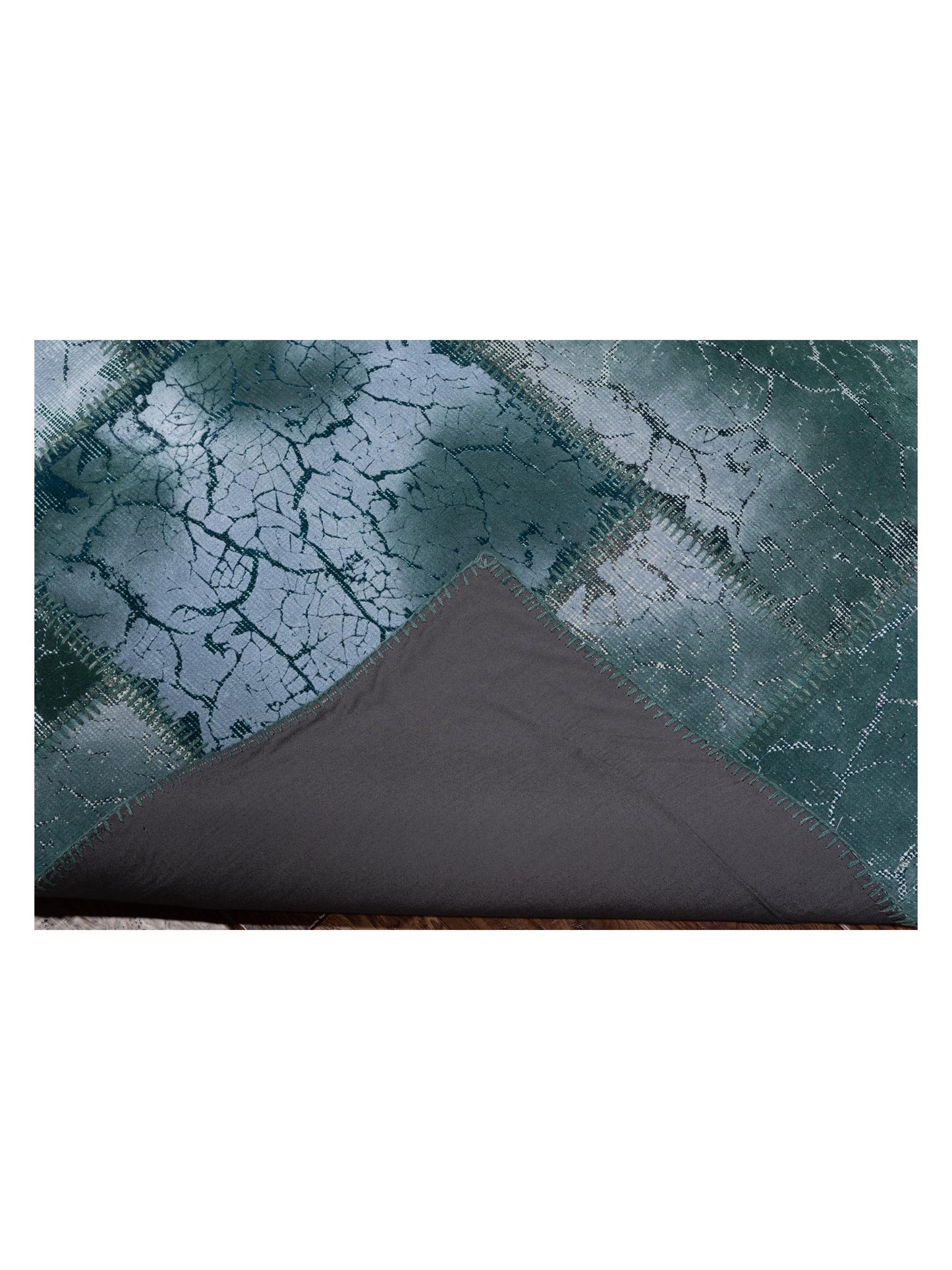 Patchwork Green 8.3x9.10 Hand Knotted Rug