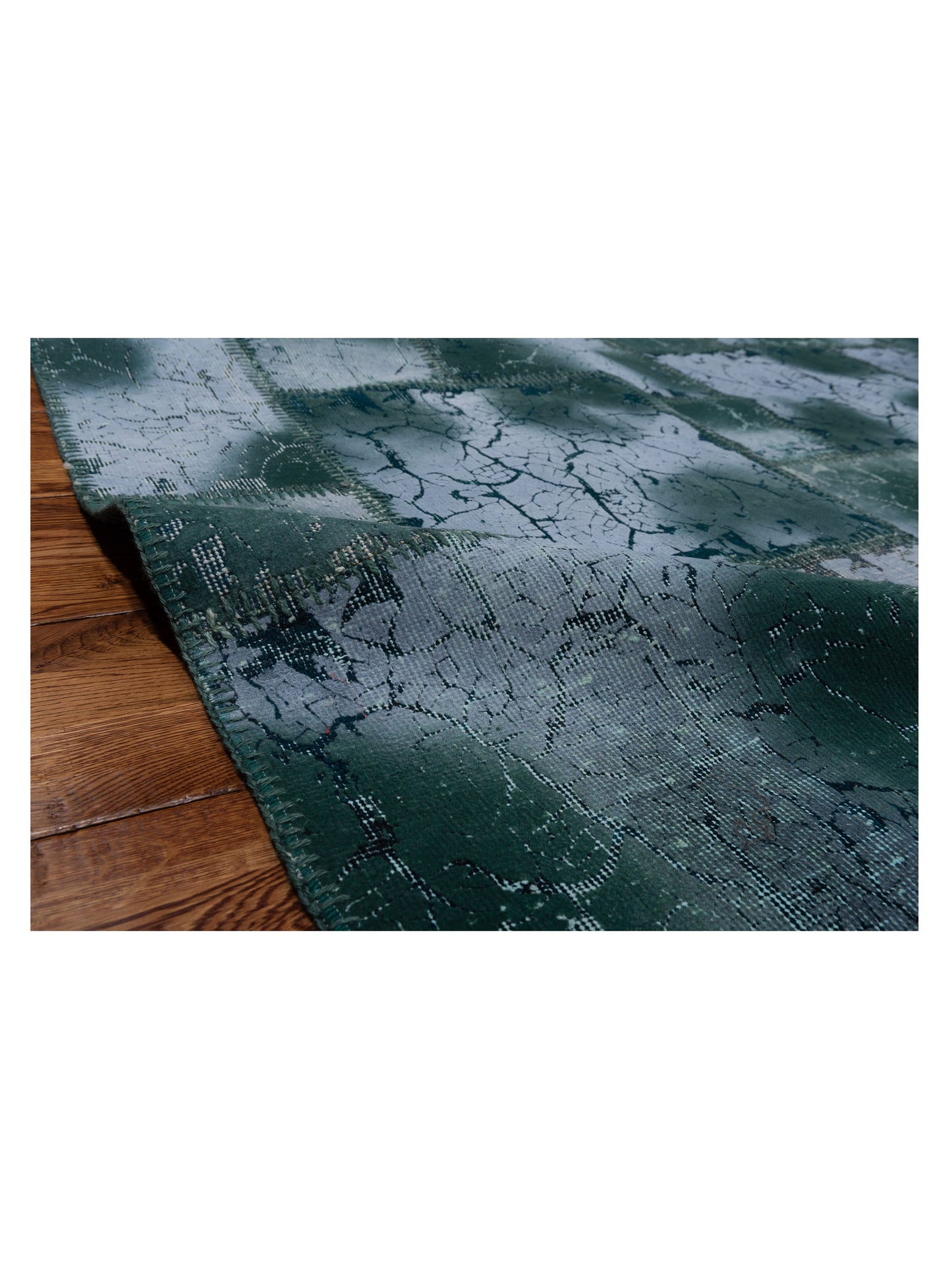 Patchwork Green 8.3x9.10 Hand Knotted Rug