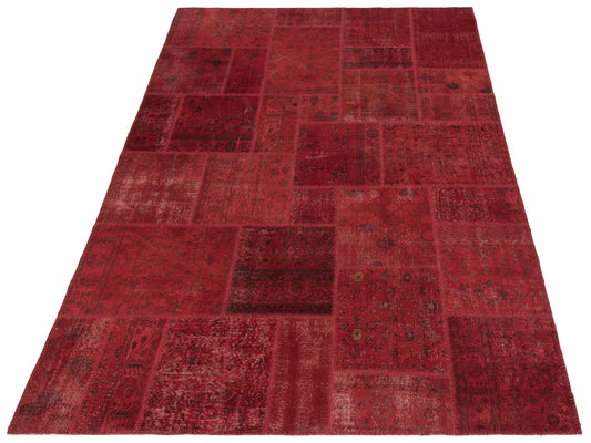 Patchwork Red 8.10x11.9 Hand Knotted Rug