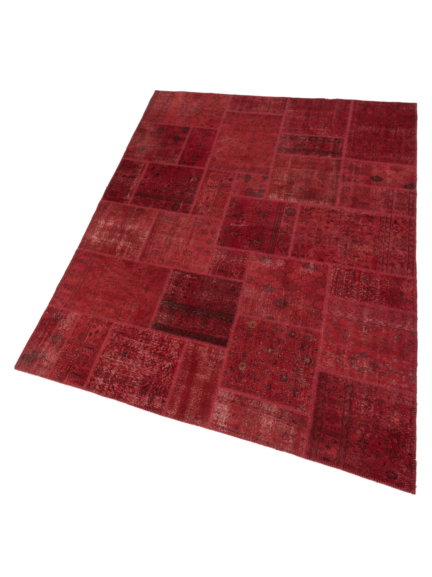 Patchwork Red 8.10x11.9 Hand Knotted Rug