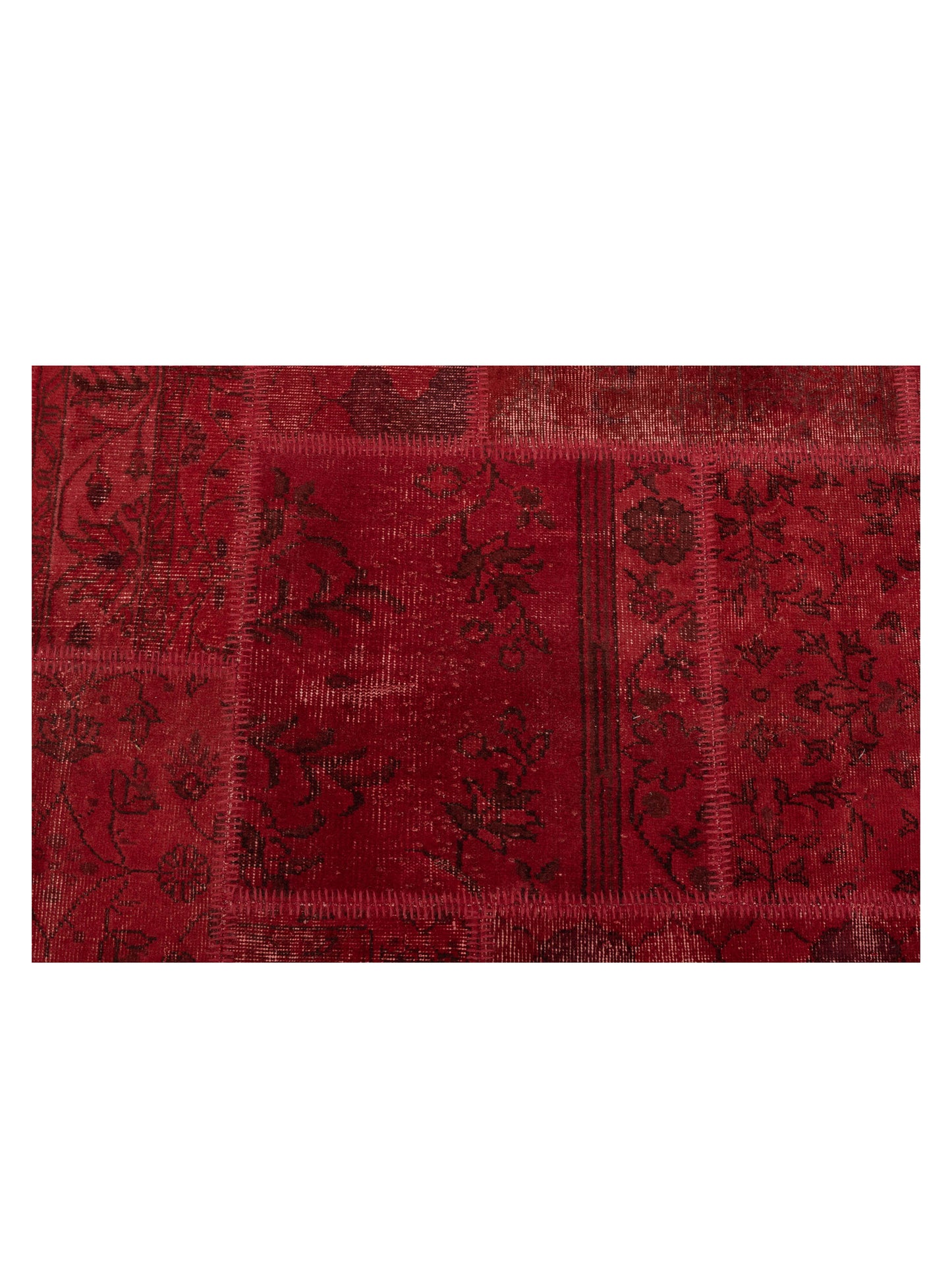 Patchwork Red 8.10x11.9 Hand Knotted Rug