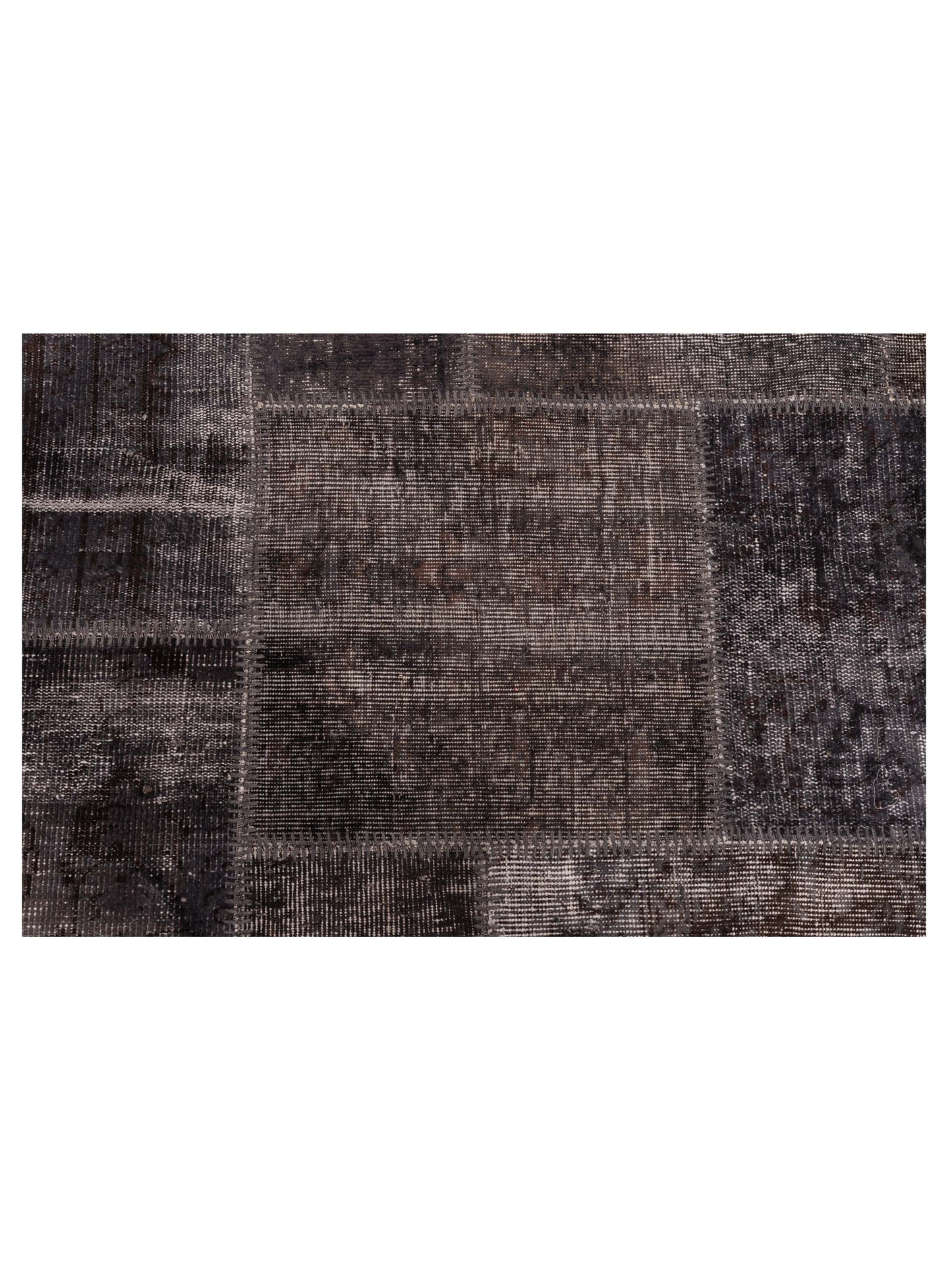 Patchwork Charcoal 5x8 Hand Knotted Rug