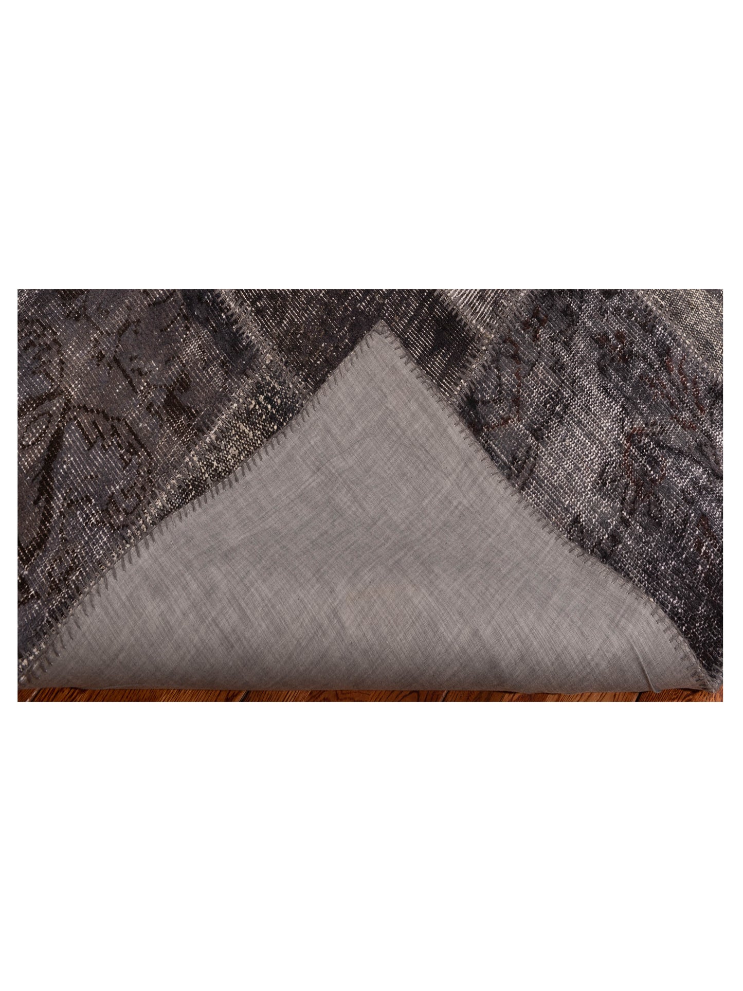 Patchwork Charcoal 5x8 Hand Knotted Rug