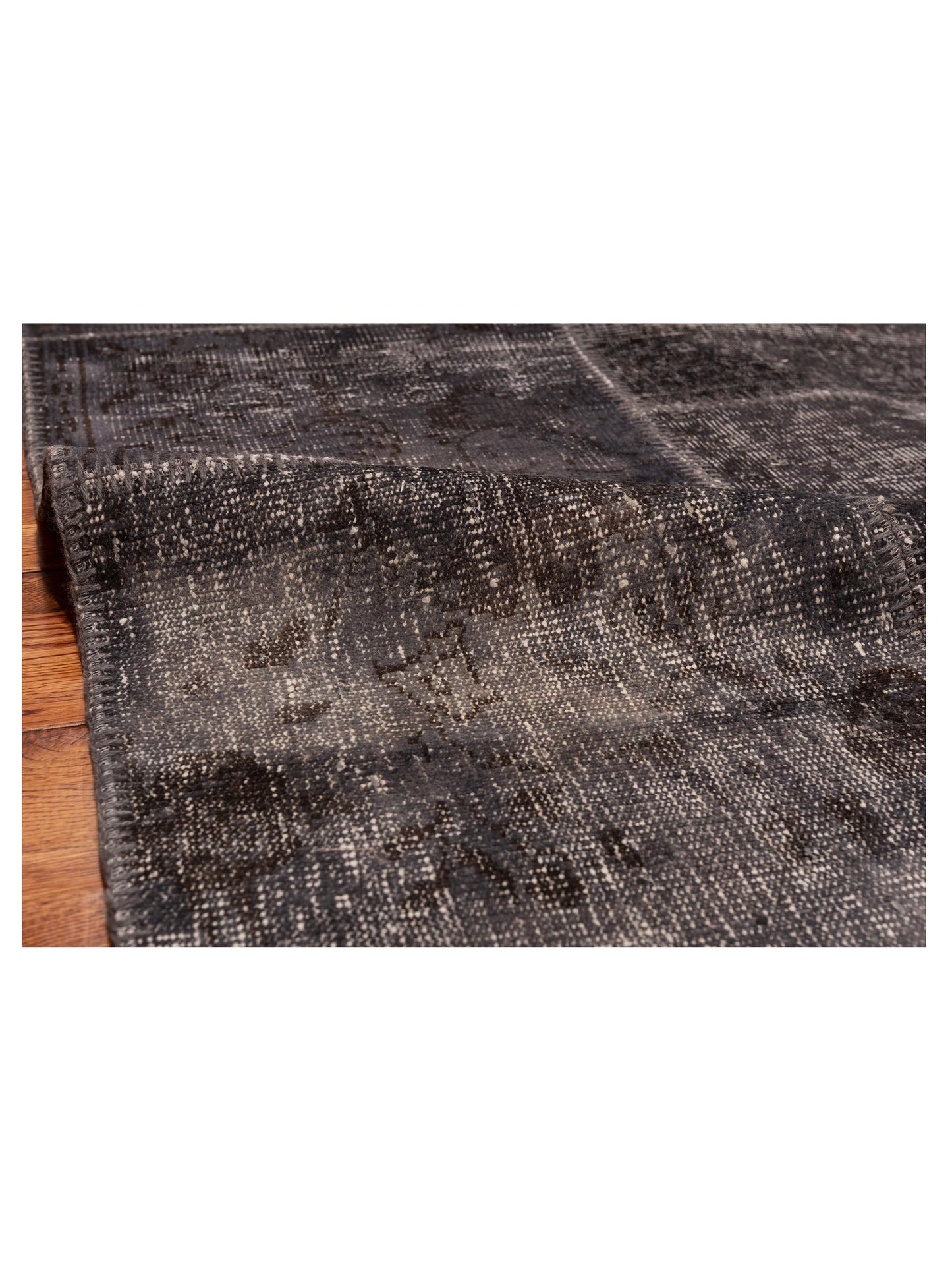 Patchwork Charcoal 5x8 Hand Knotted Rug
