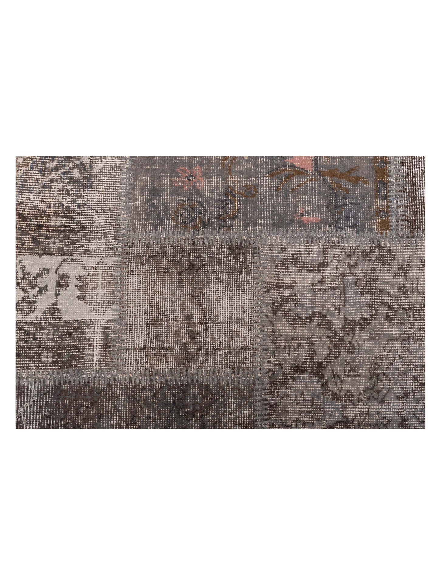 Patchwork Gray 3x5 Hand Knotted Rug