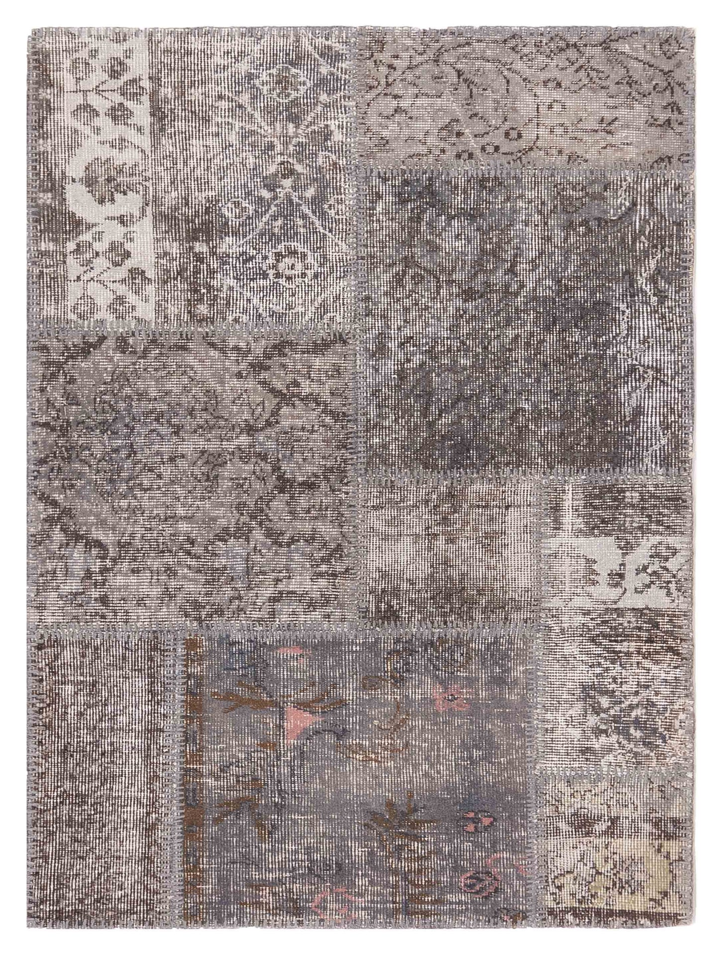 Pasha Turkish Vestige Patchwork  Gray  Contemporary