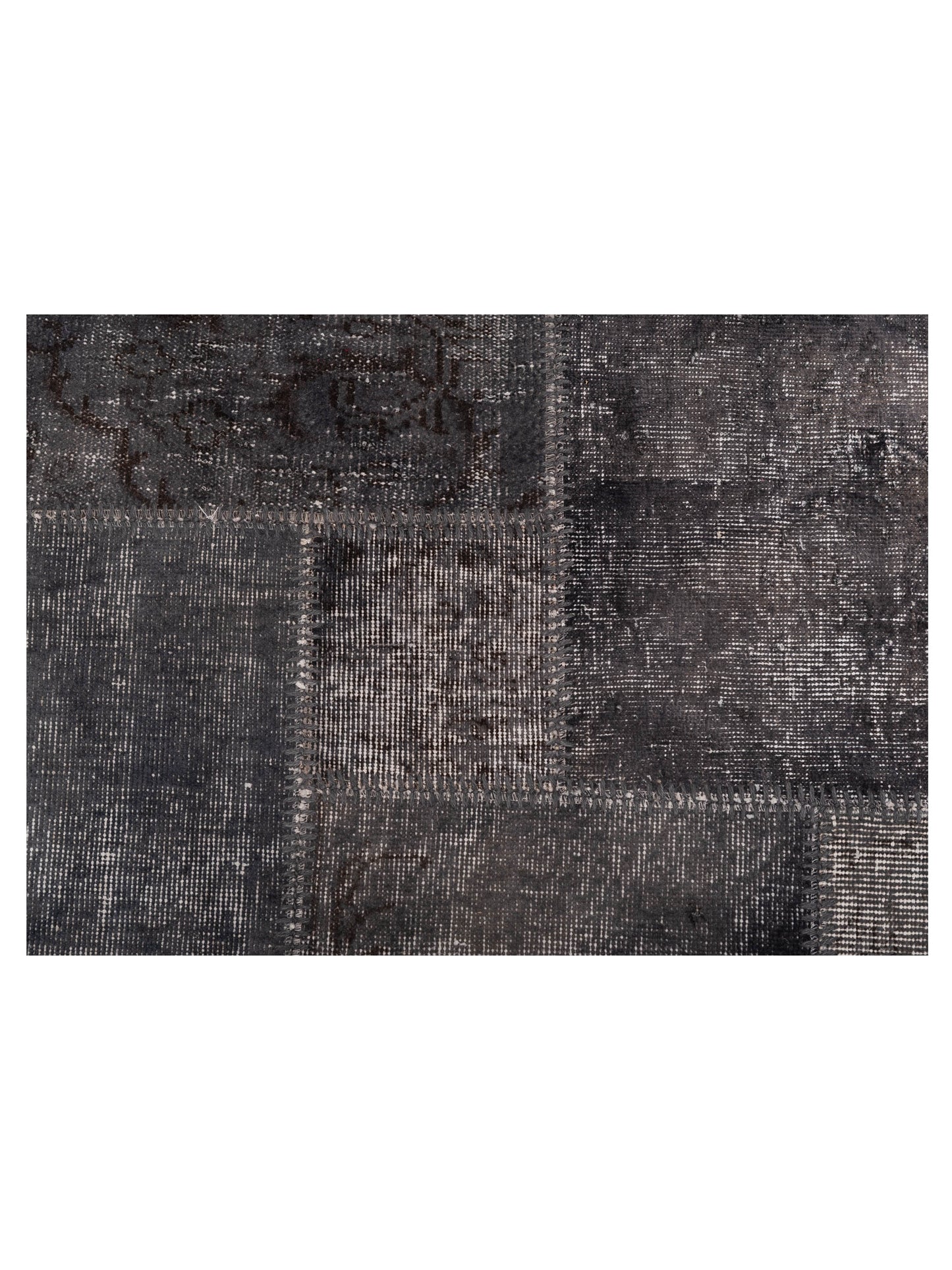Patchwork Charcoal 4x6 Hand Knotted Rug