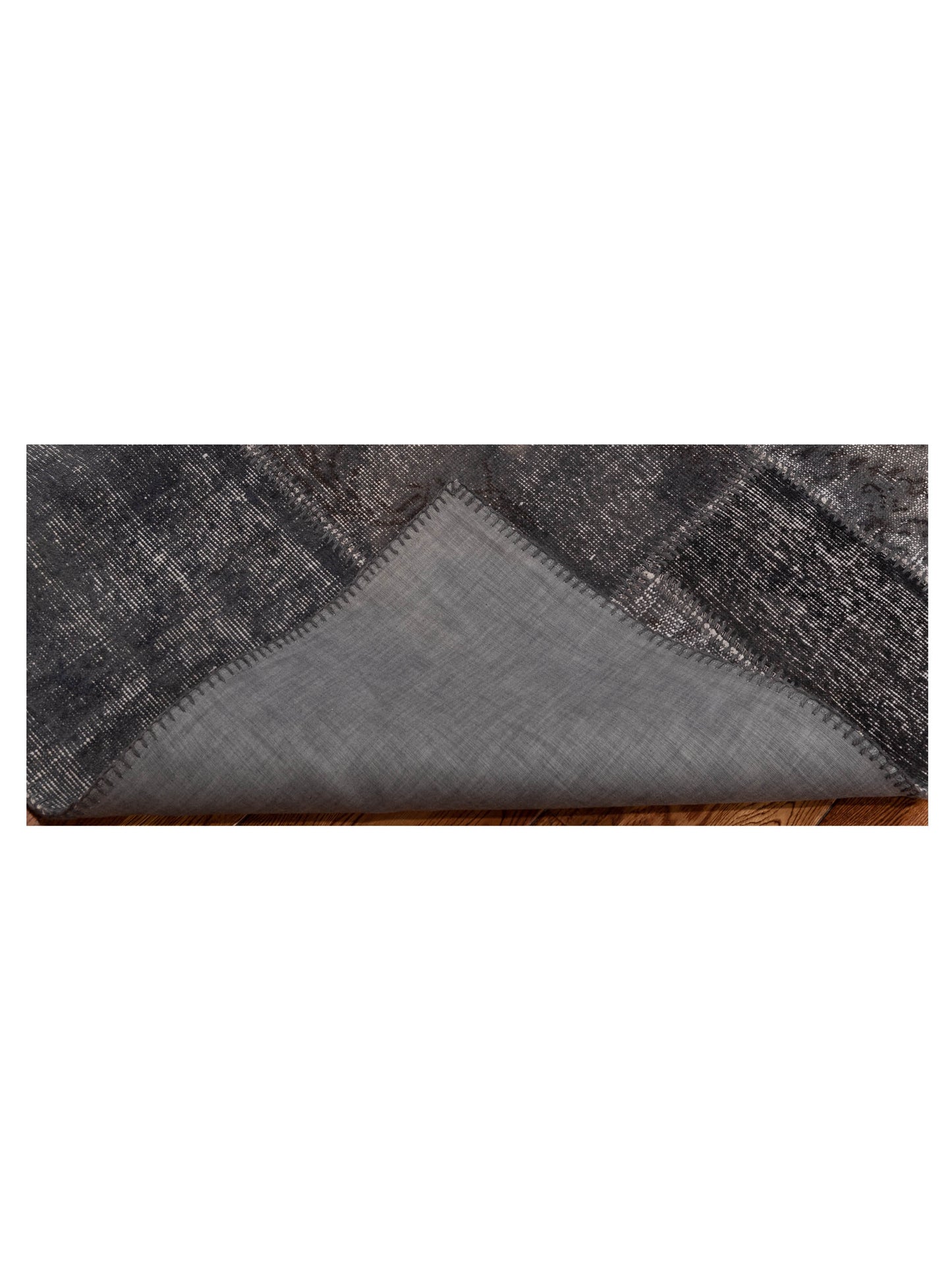Patchwork Charcoal 4x6 Hand Knotted Rug