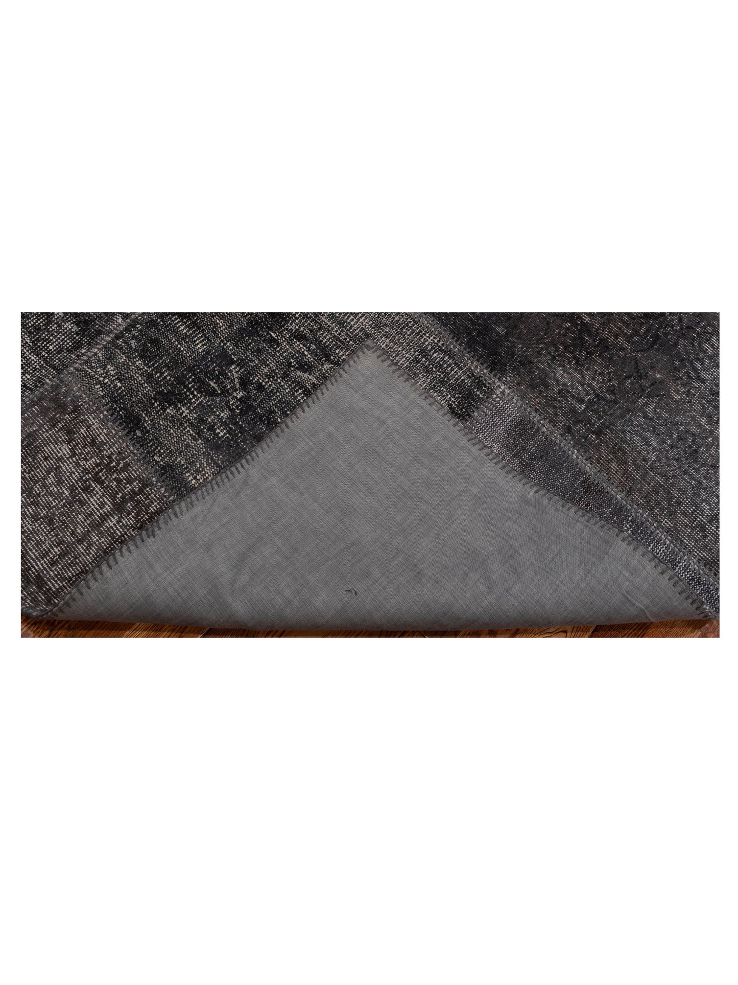 Patchwork Charcoal 4.11x8 Hand Knotted Rug
