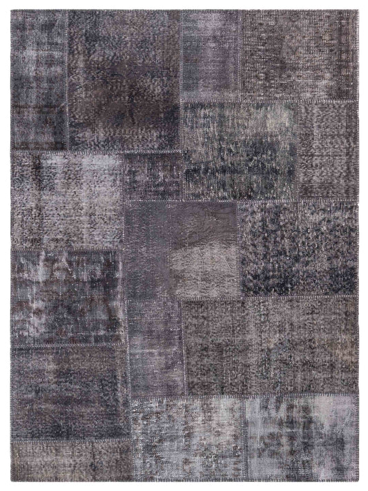 Pasha Turkish Vestige Patchwork  Charcoal  Contemporary