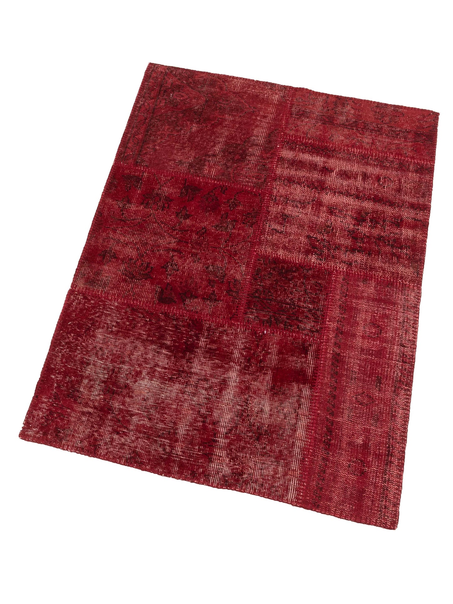Patchwork Red 3.3x4.11 Hand Knotted Rug