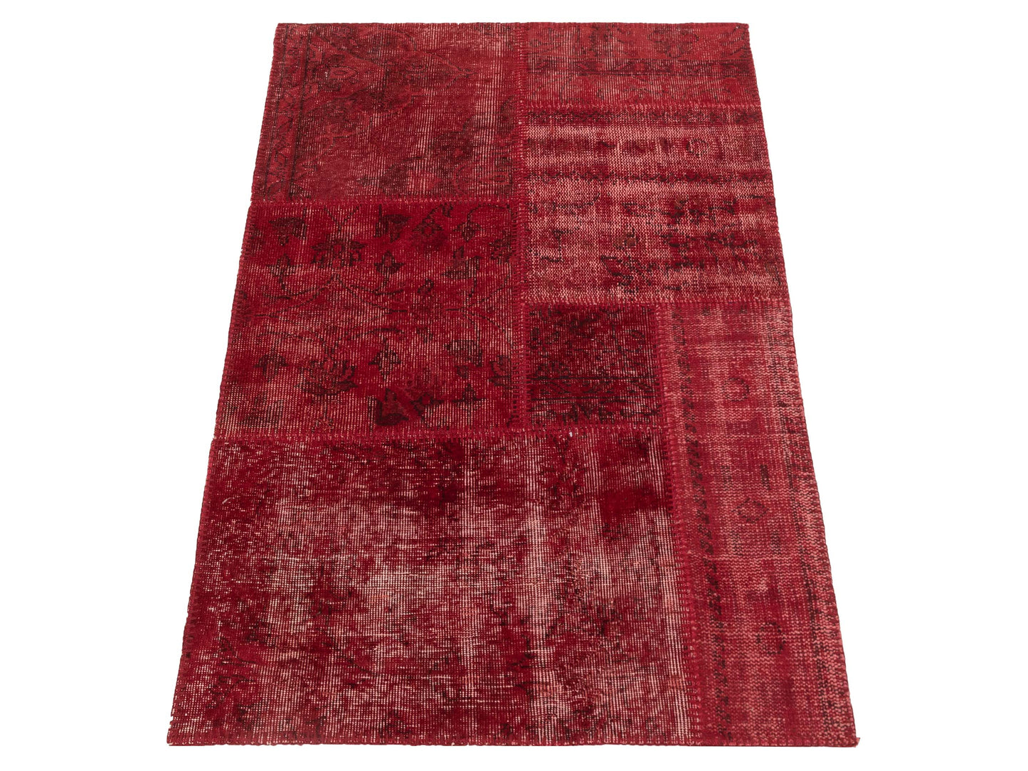 Patchwork Red 3.3x4.11 Hand Knotted Rug