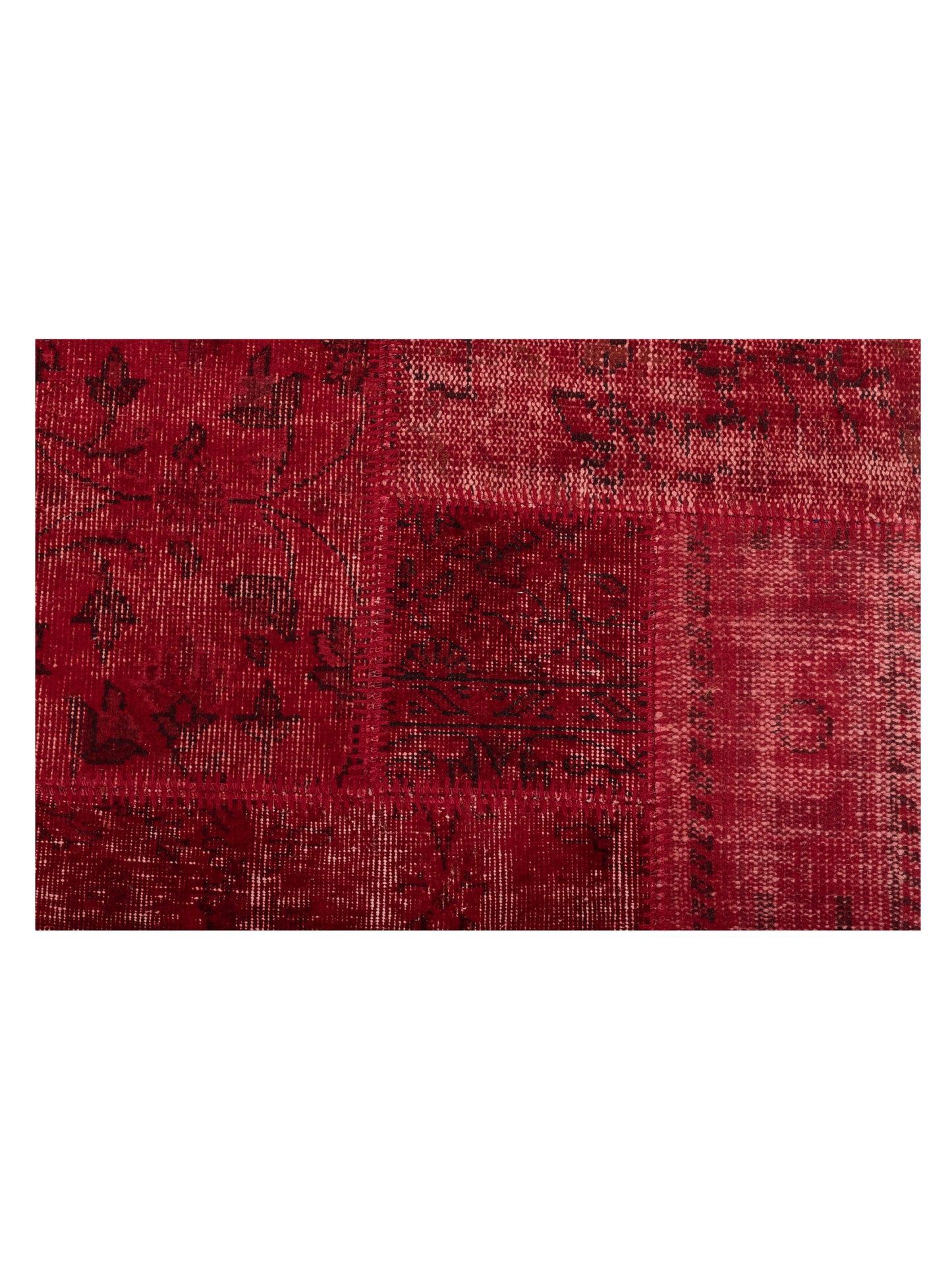 Patchwork Red 3.3x4.11 Hand Knotted Rug