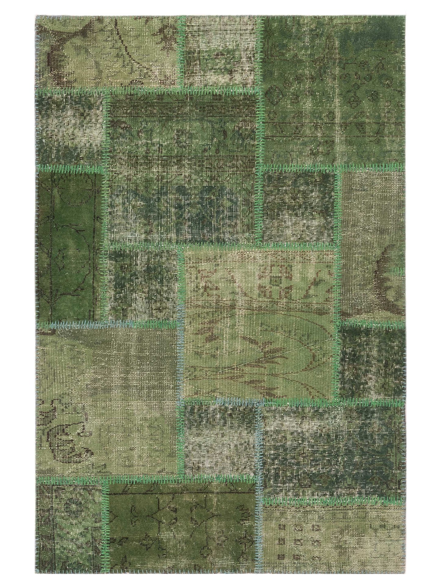 Pasha Turkish Vestige Patchwork  Green  Contemporary