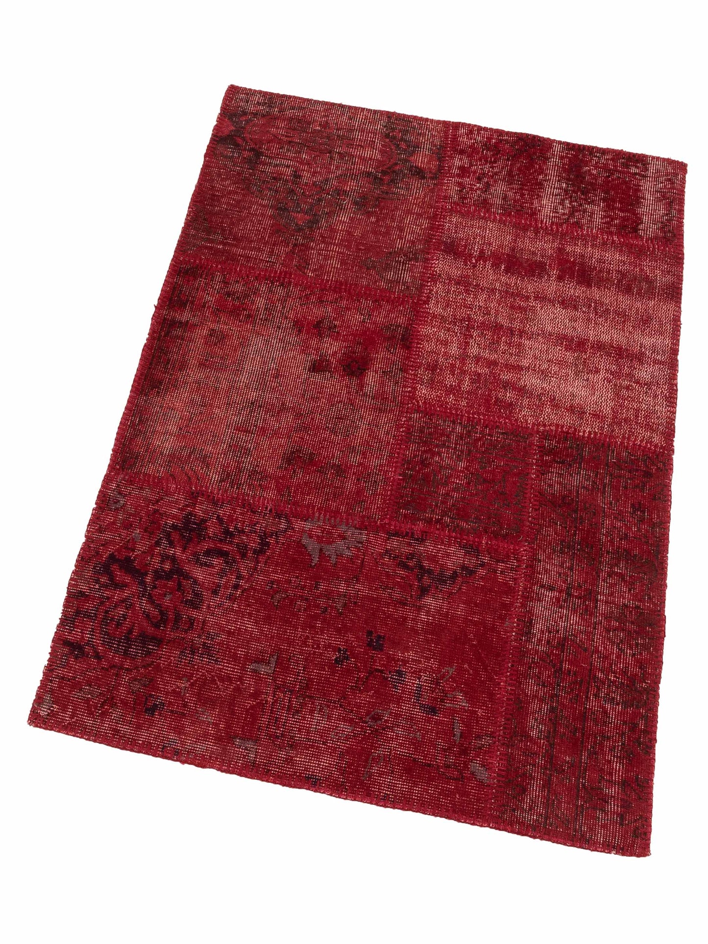 Patchwork Red 3.3x4.11 Hand Knotted Rug
