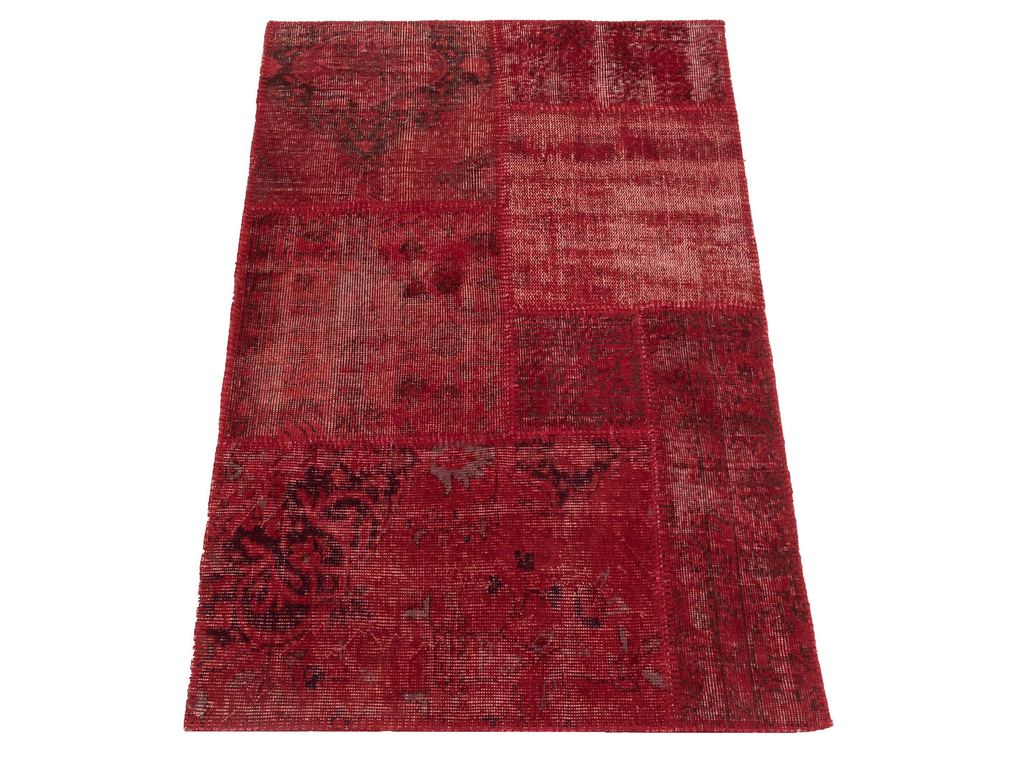 Patchwork Red 3.3x4.11 Hand Knotted Rug