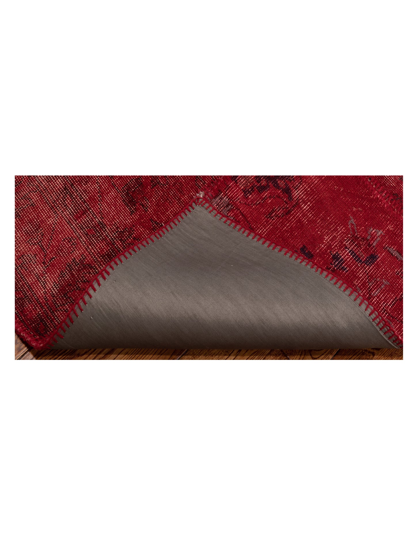 Patchwork Red 3.3x4.11 Hand Knotted Rug