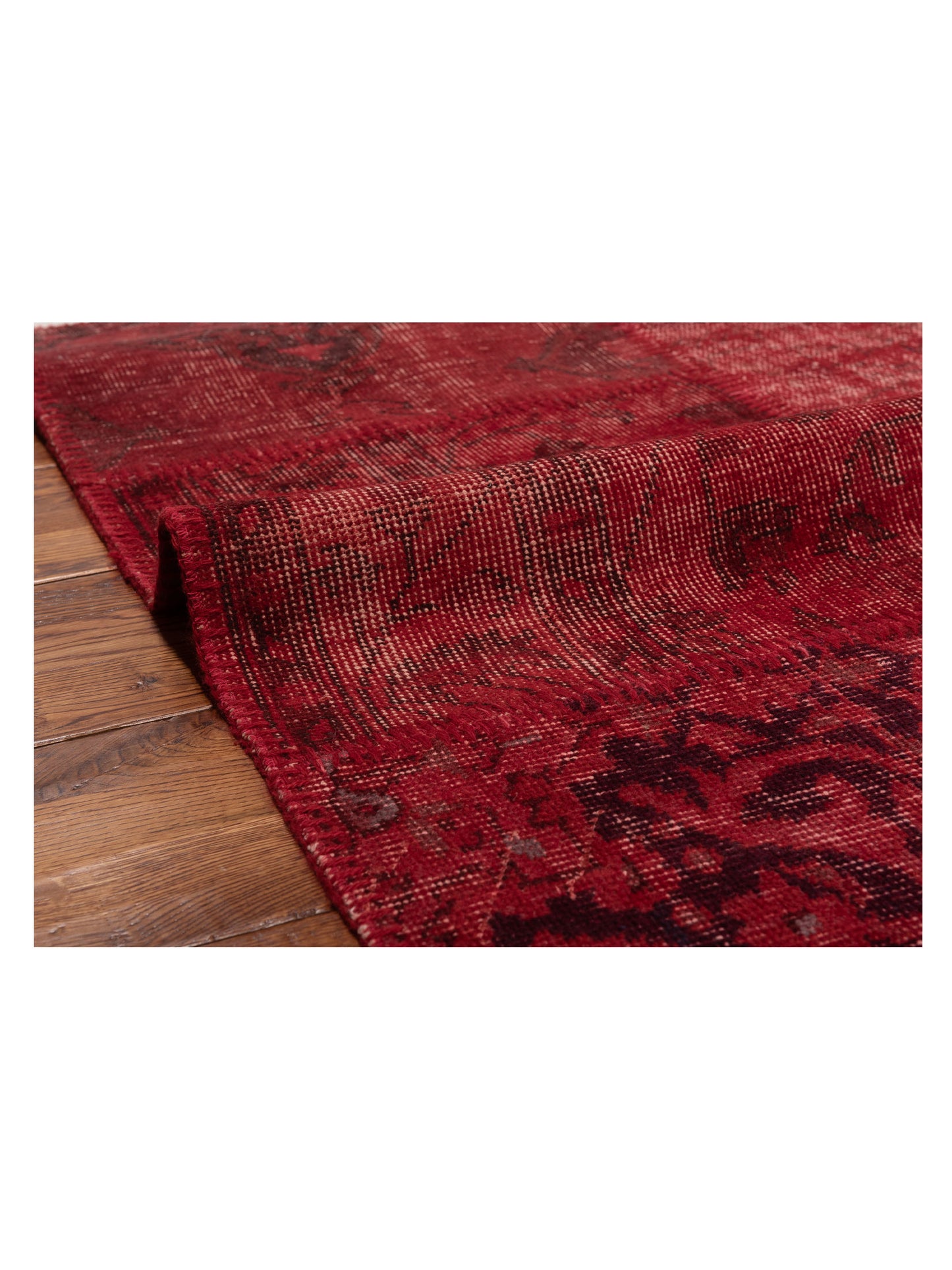 Patchwork Red 3.3x4.11 Hand Knotted Rug
