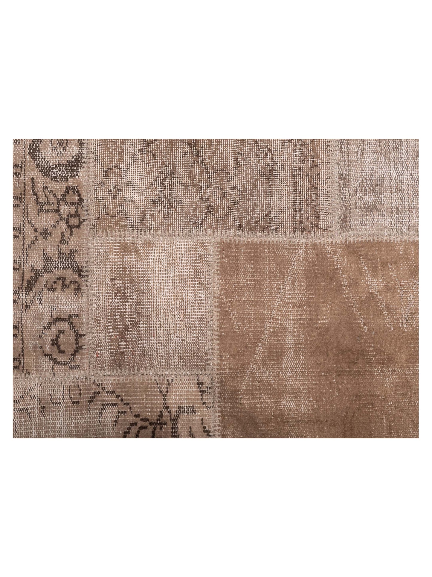 Patchwork Brown 3.3x4.11 Hand Knotted Rug