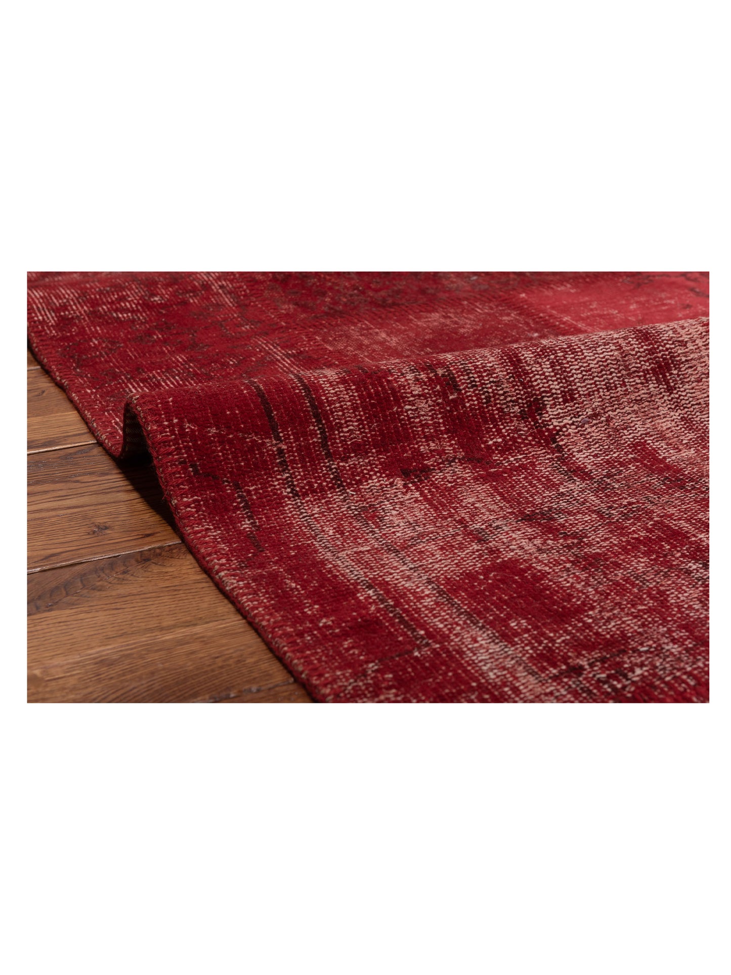 Patchwork Red 3.4x4.11 Hand Knotted Rug