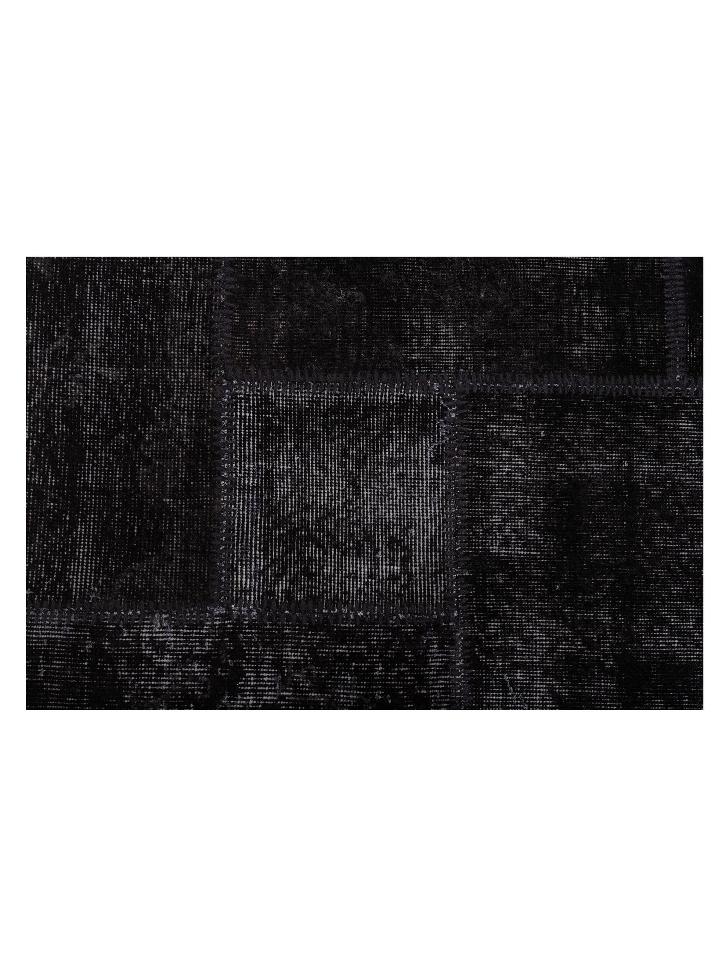 Patchwork Black 3.4x4.11 Hand Knotted Rug