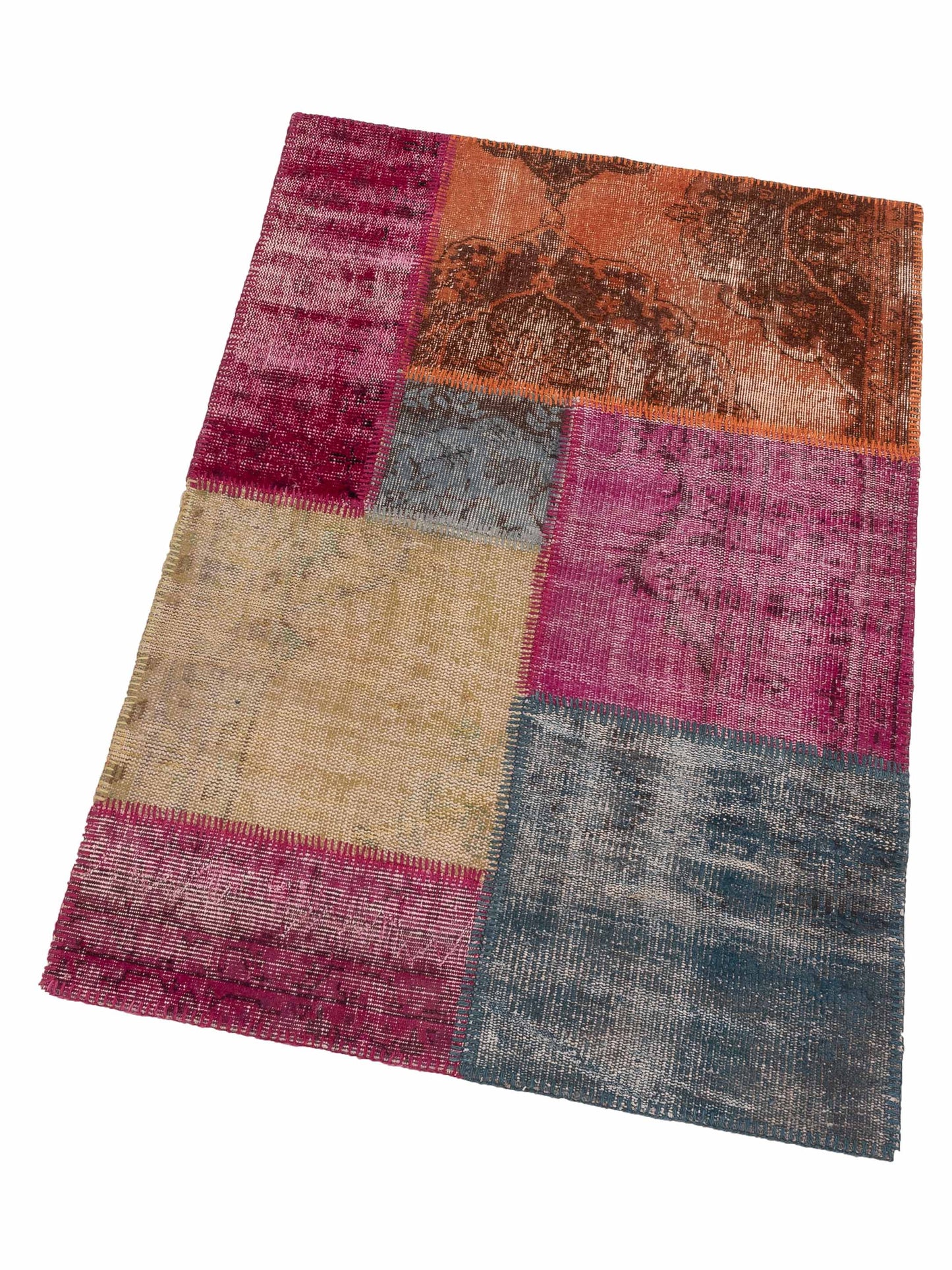 Patchwork Multi 3.4x4.11 Hand Knotted Rug