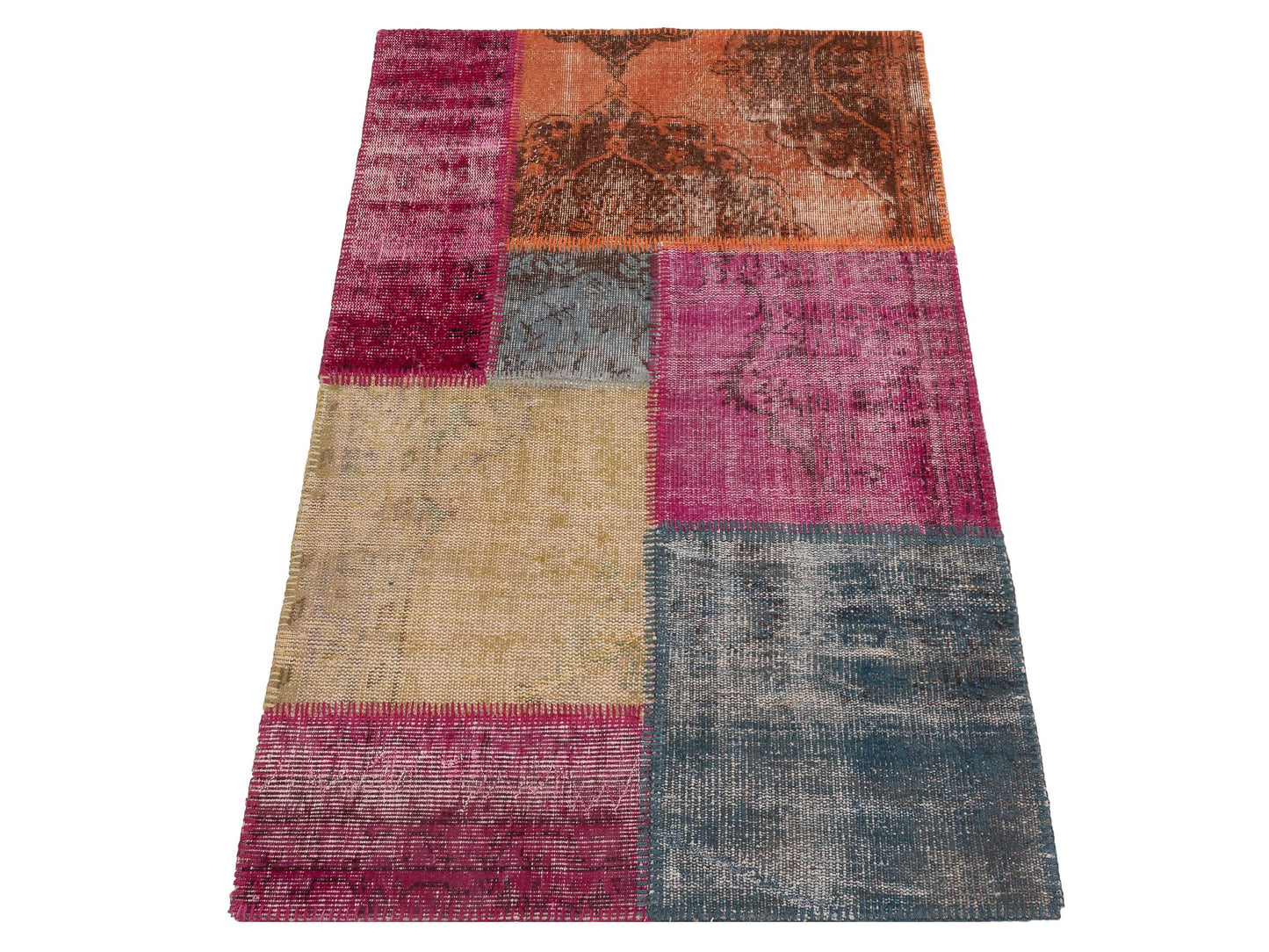 Patchwork Multi 3.4x4.11 Hand Knotted Rug