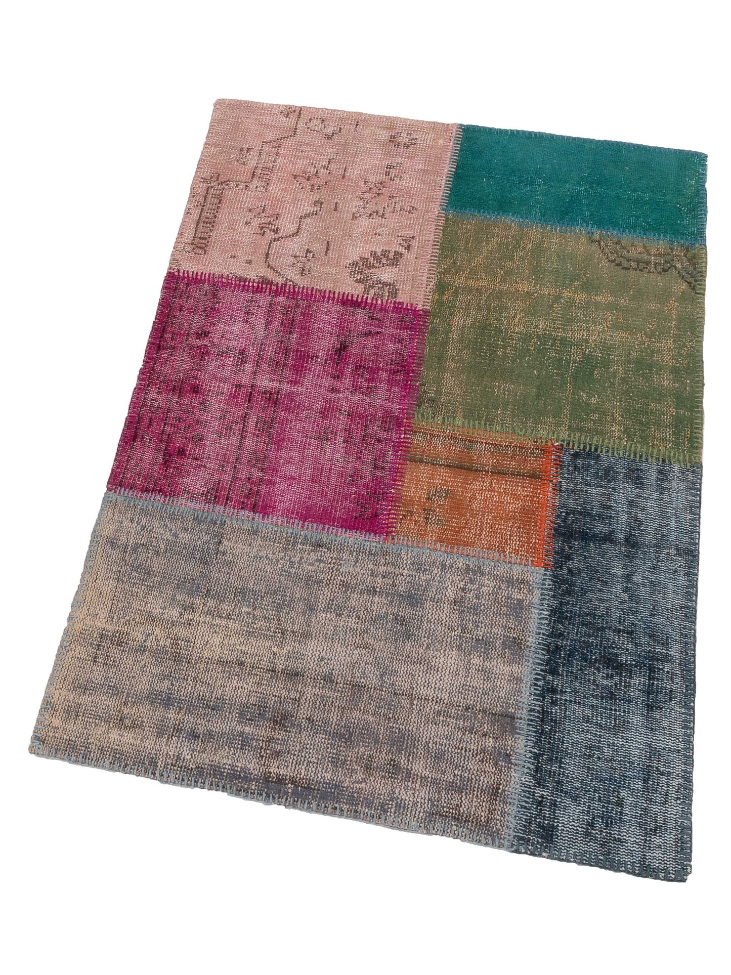 Patchwork Multi 3.4x4.11 Hand Knotted Rug