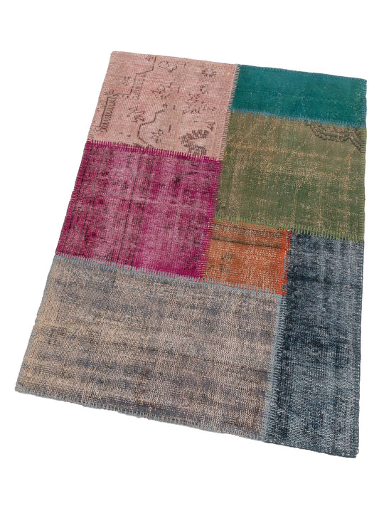 Patchwork Multi 3.4x4.11 Hand Knotted Rug