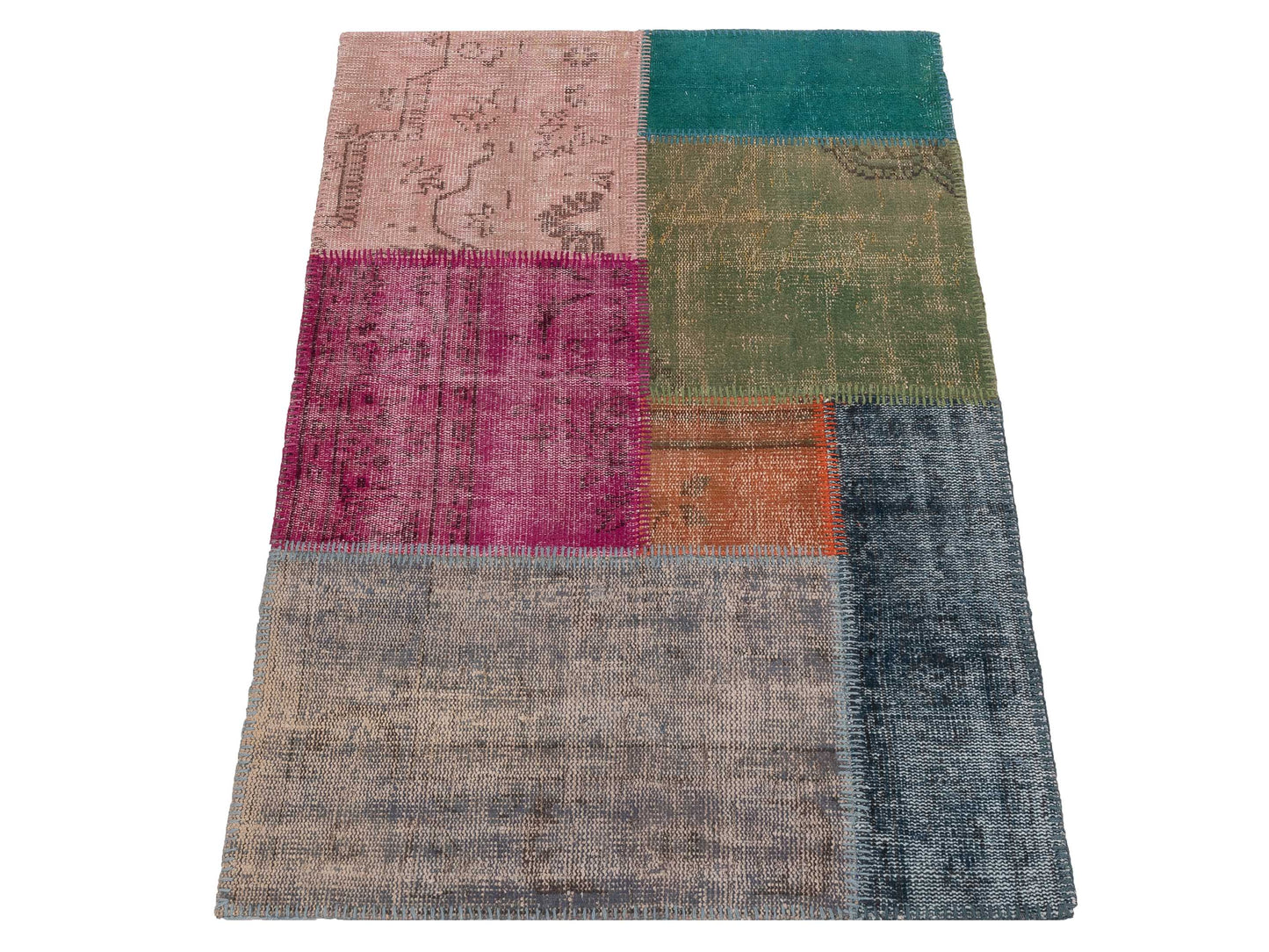 Patchwork Multi 3.4x4.11 Hand Knotted Rug