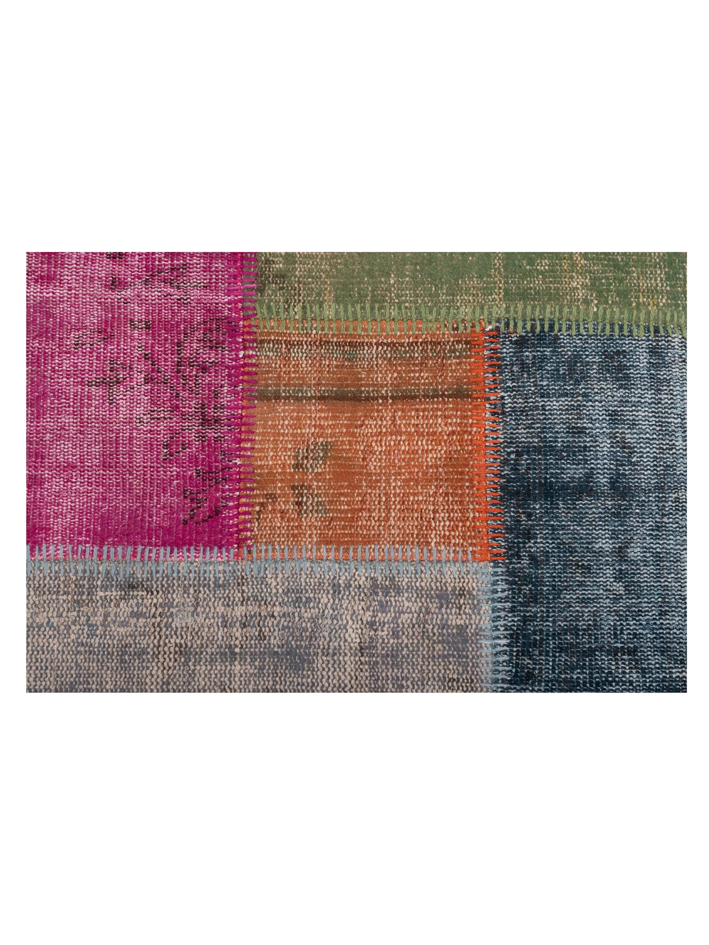 Patchwork Multi 3.4x4.11 Hand Knotted Rug
