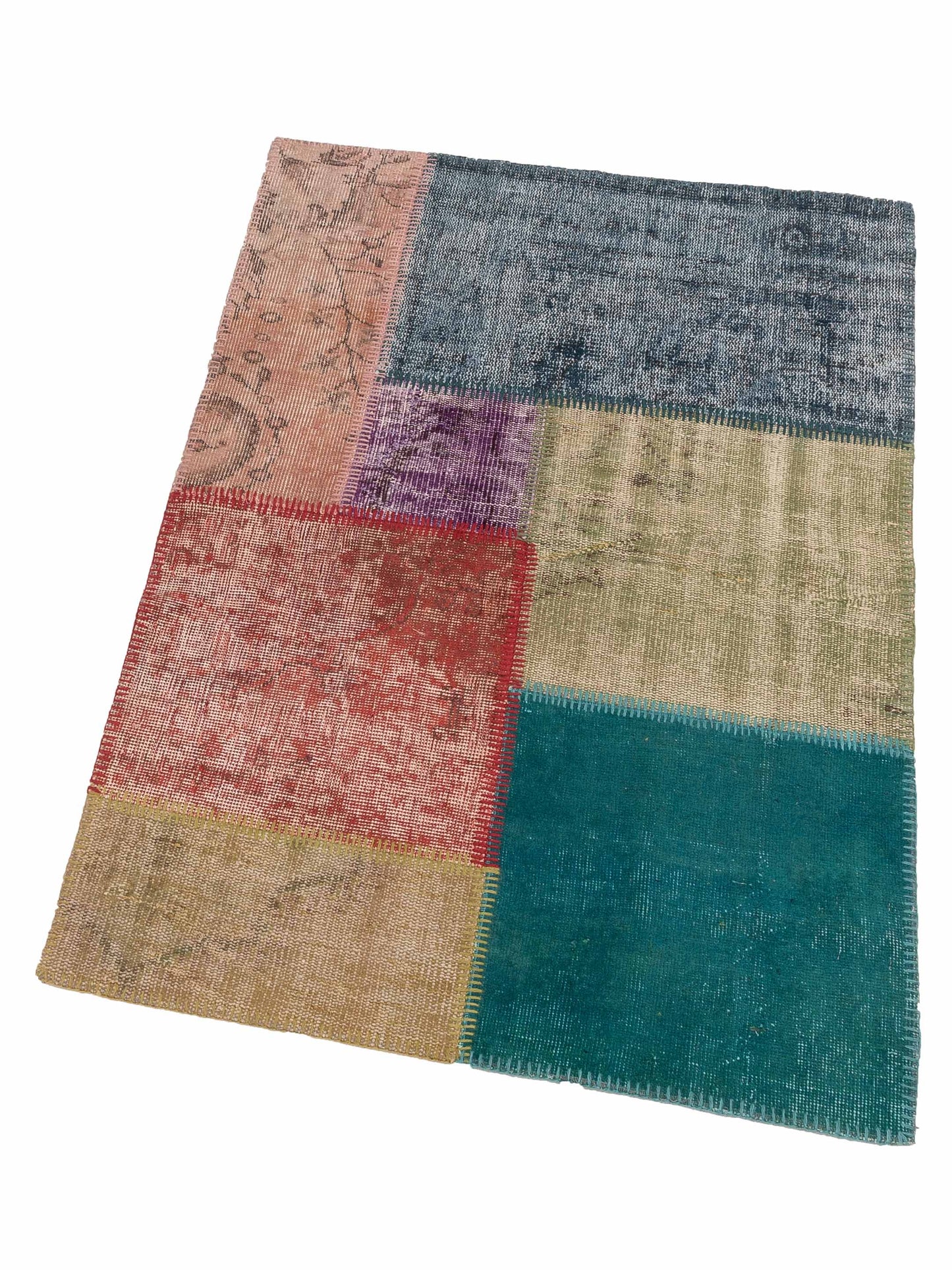 Patchwork Multi 3.3x4.11 Hand Knotted Rug
