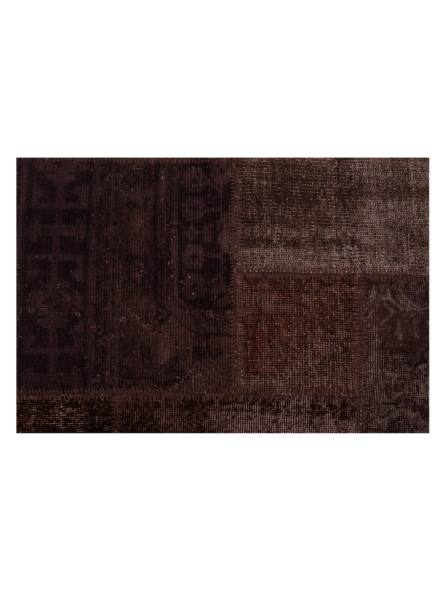 Patchwork Brown 3.4x4.11 Hand Knotted Rug