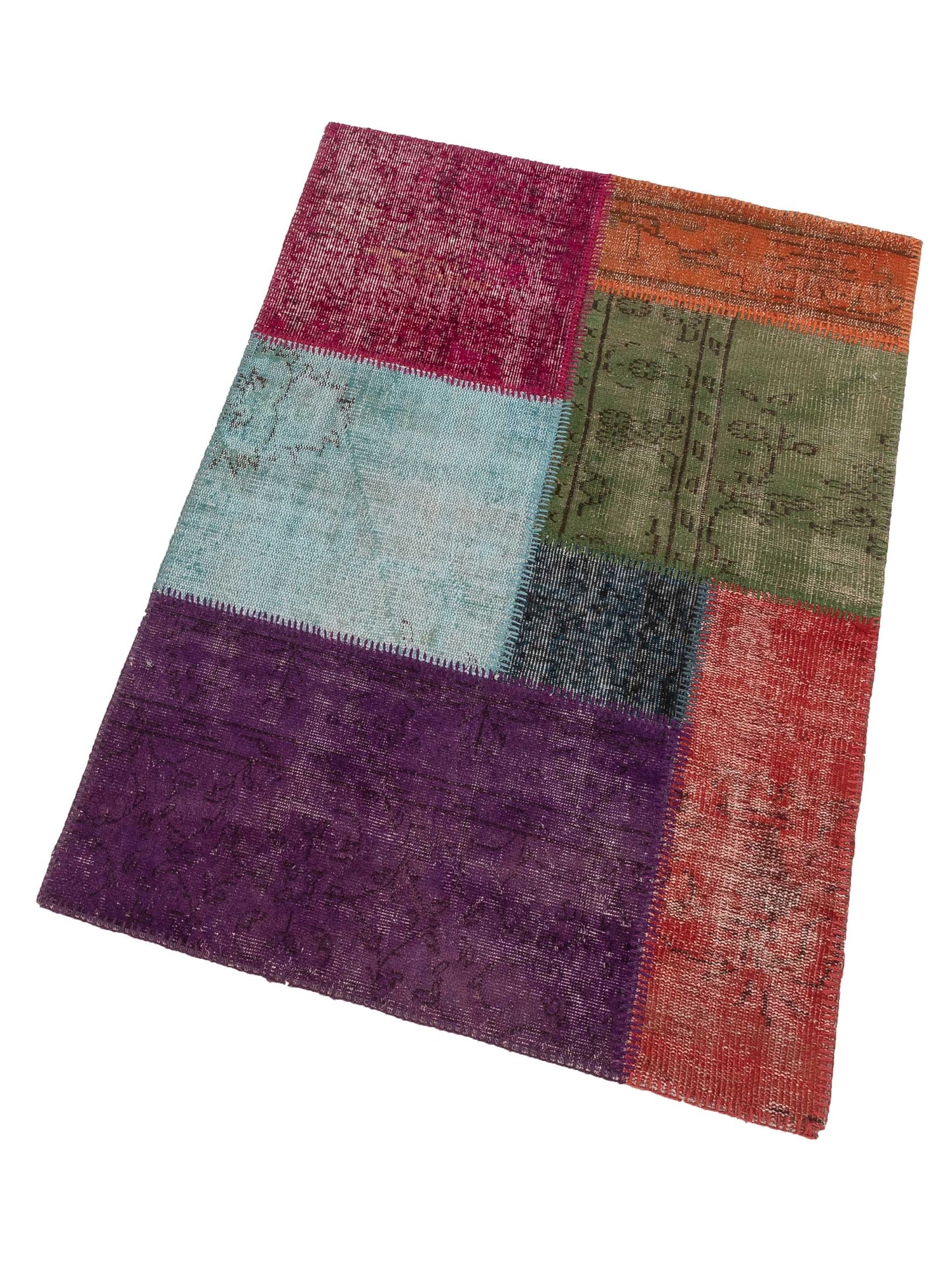 Patchwork Multi 3.4x4.11 Hand Knotted Rug
