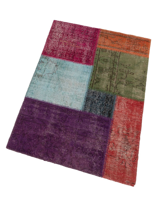 Patchwork Multi 3.4x4.11 Hand Knotted Rug