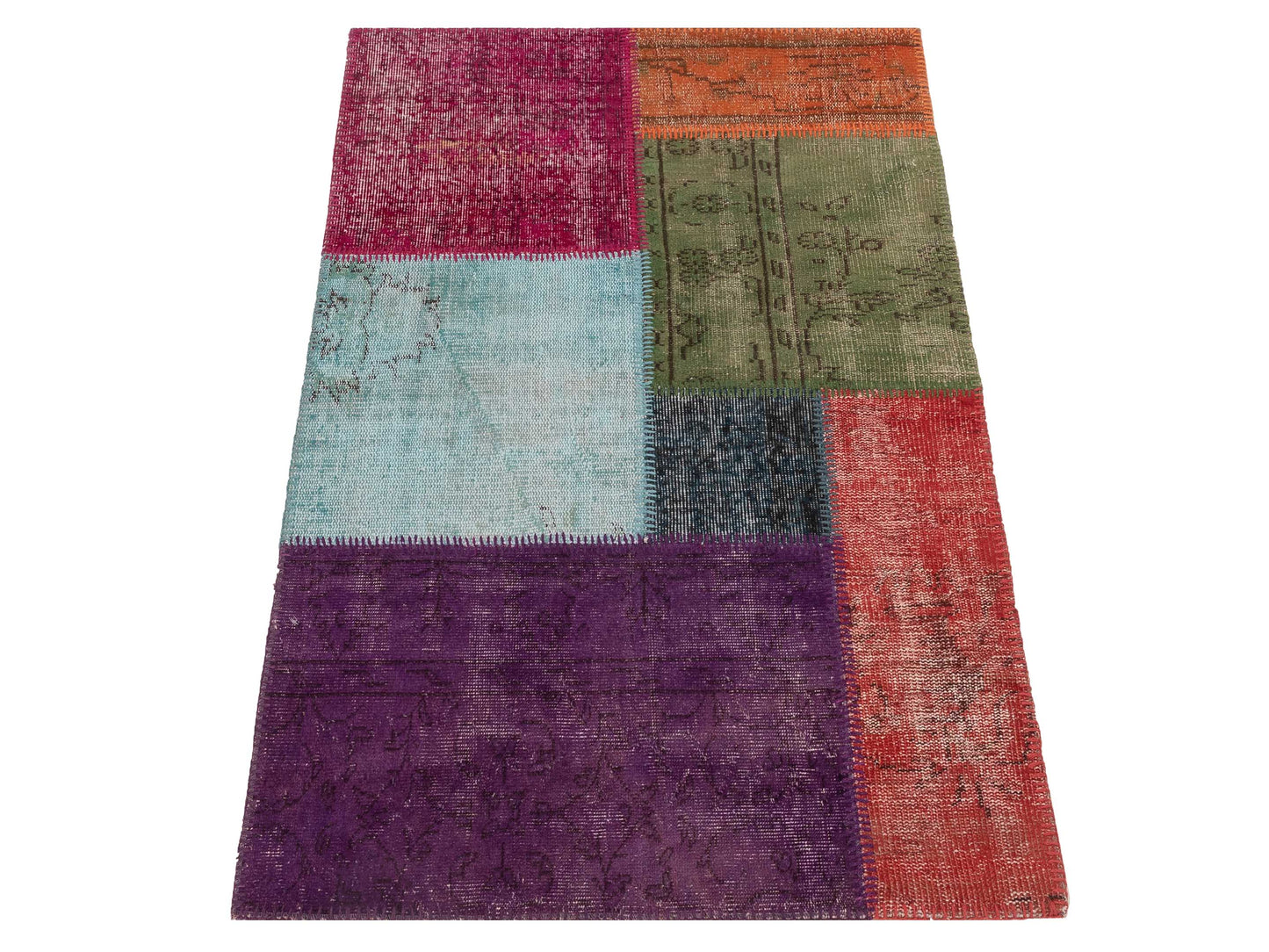 Patchwork Multi 3.4x4.11 Hand Knotted Rug