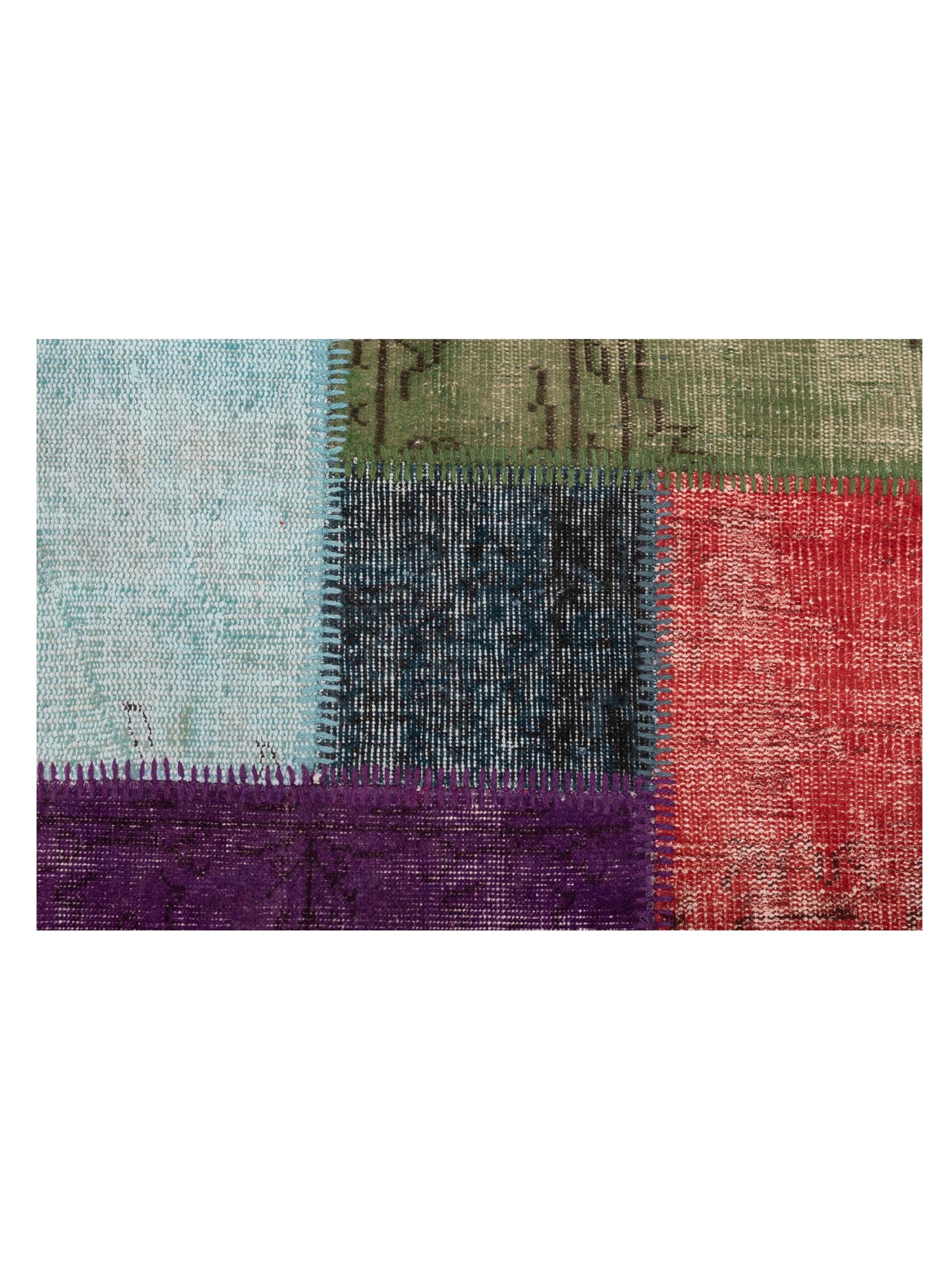 Patchwork Multi 3.4x4.11 Hand Knotted Rug