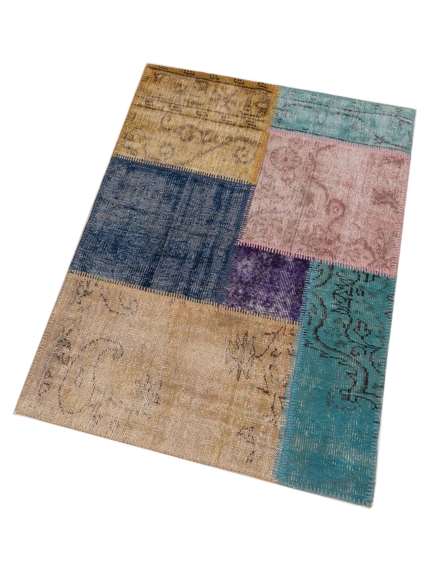 Patchwork Multi 3.4x4.11 Hand Knotted Rug