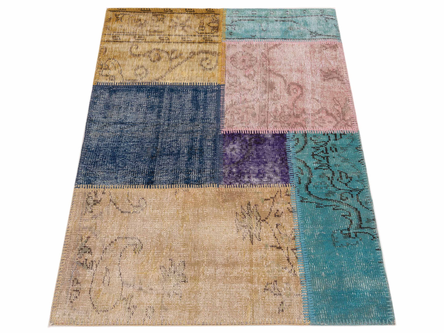 Patchwork Multi 3.4x4.11 Hand Knotted Rug